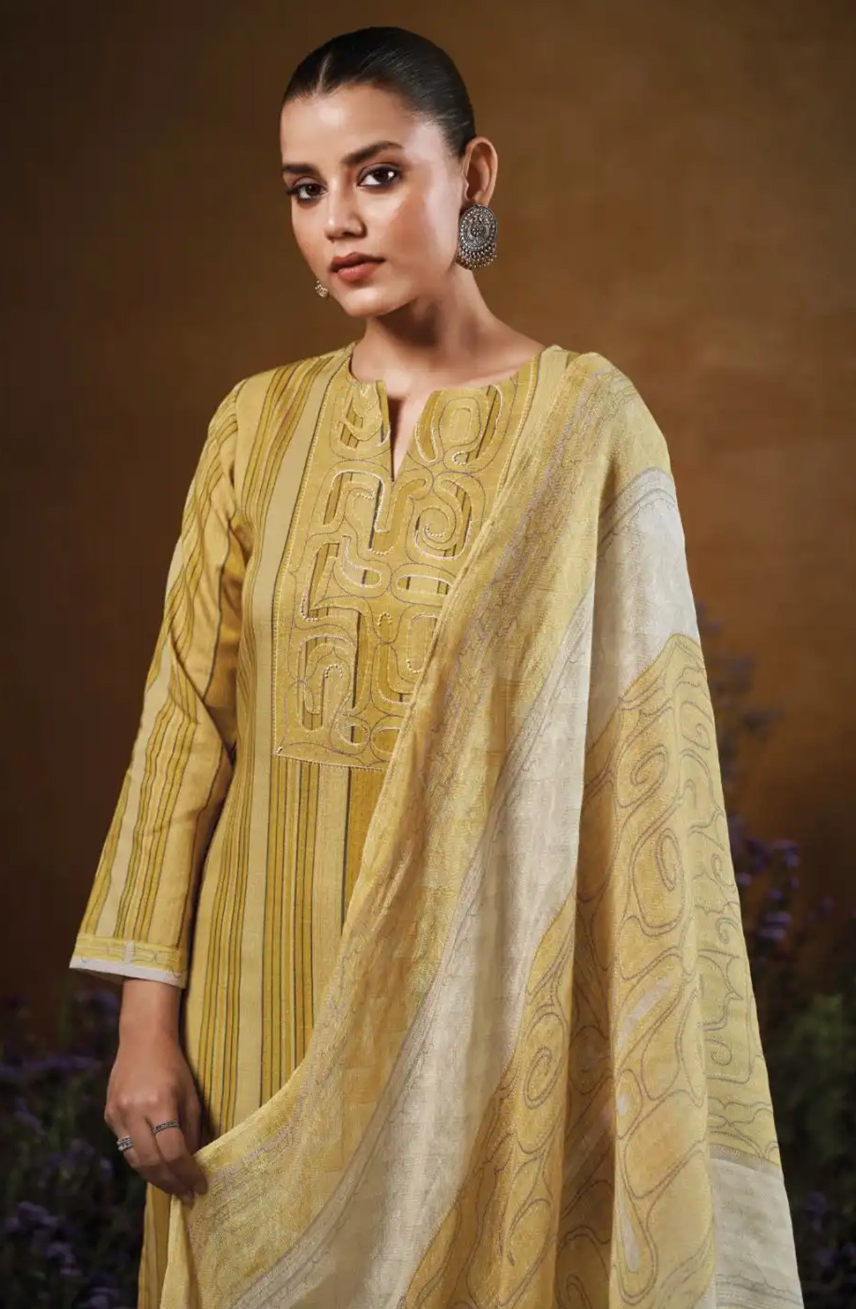 Yellow Premium cotton Beautiful Suit Set with Dupatta - TAVS3546D