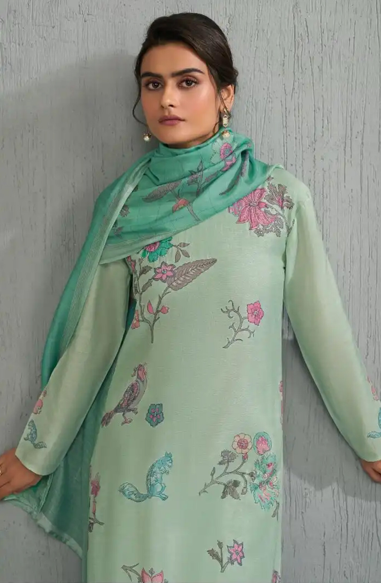 Pista cotton silk Beautiful Suit Set with Dupatta - SAH12041D