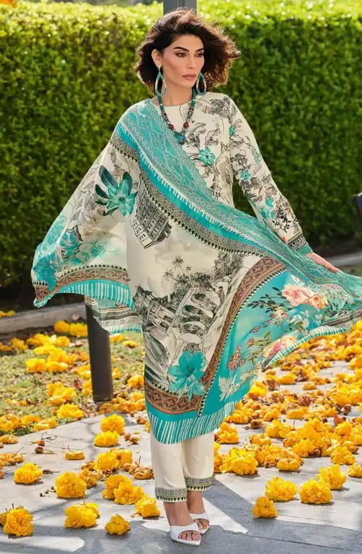 Firozee Premium Cotton Lawn Beautiful Suit Set with Dupatta - ARTAS01