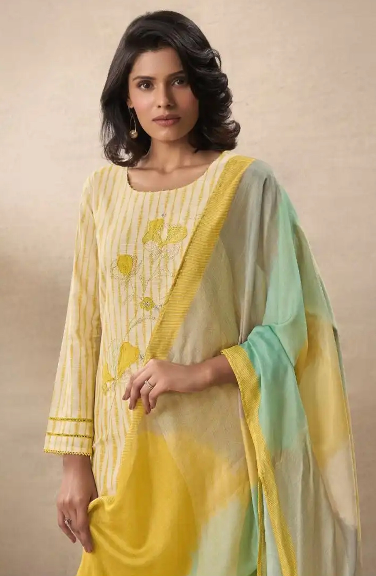 Yellow Perissa cotton Beautiful Suit Set with Dupatta - SUK14031C