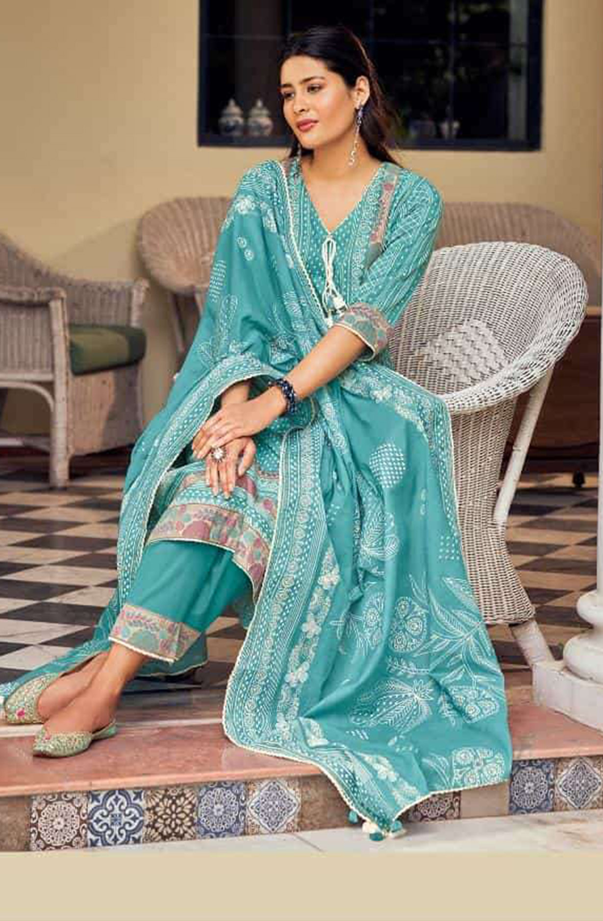 Firozee Pure Cotton Beautiful Suit Set with Dupatta - ROS10166