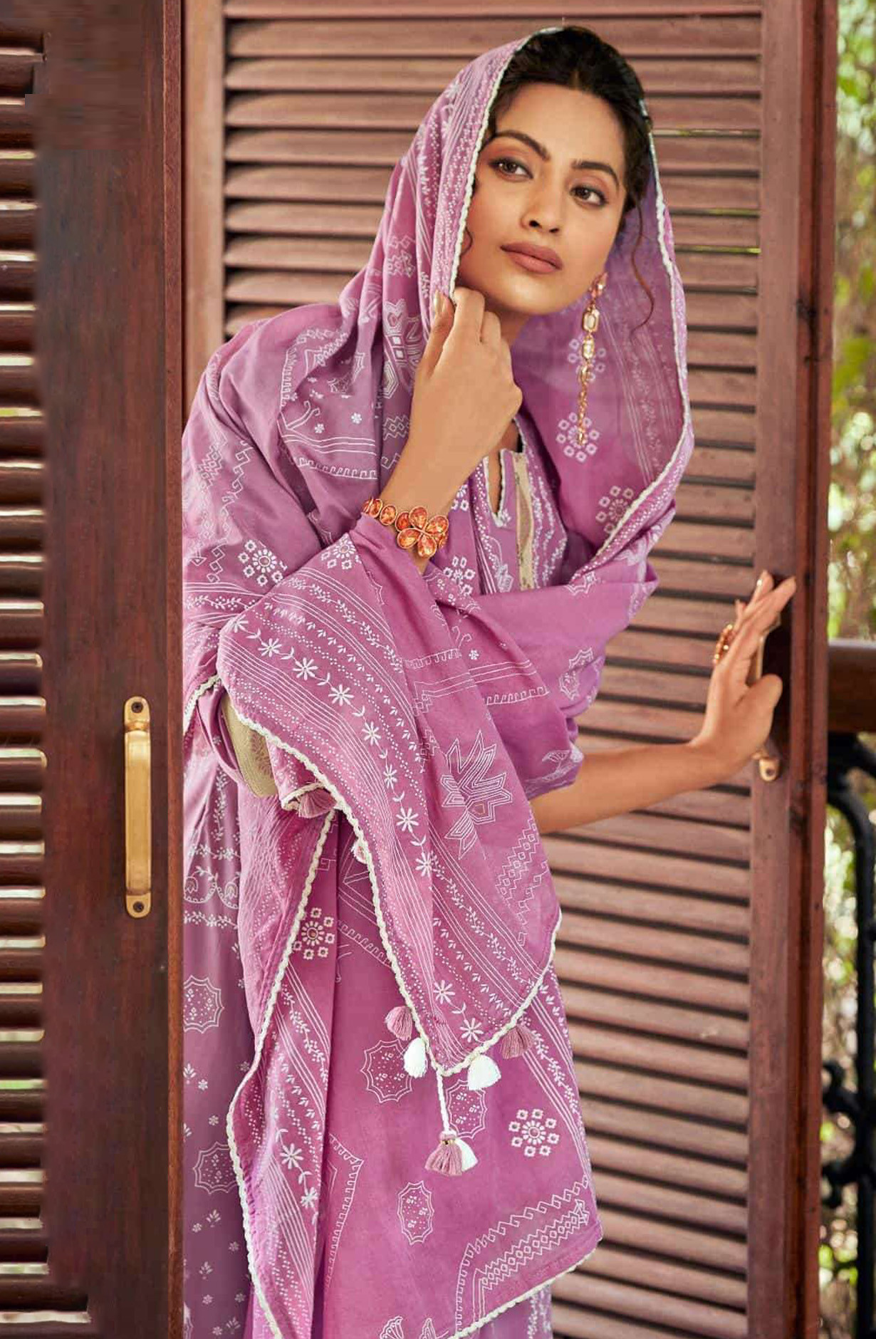 Pink Pure Cotton Beautiful Suit Set with Dupatta - ROS10165