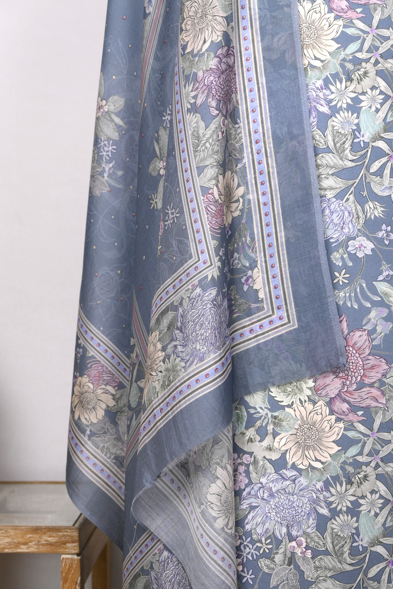 Blue Digital Printed Spun Suit set with Spun Dupatta- VUN7711B