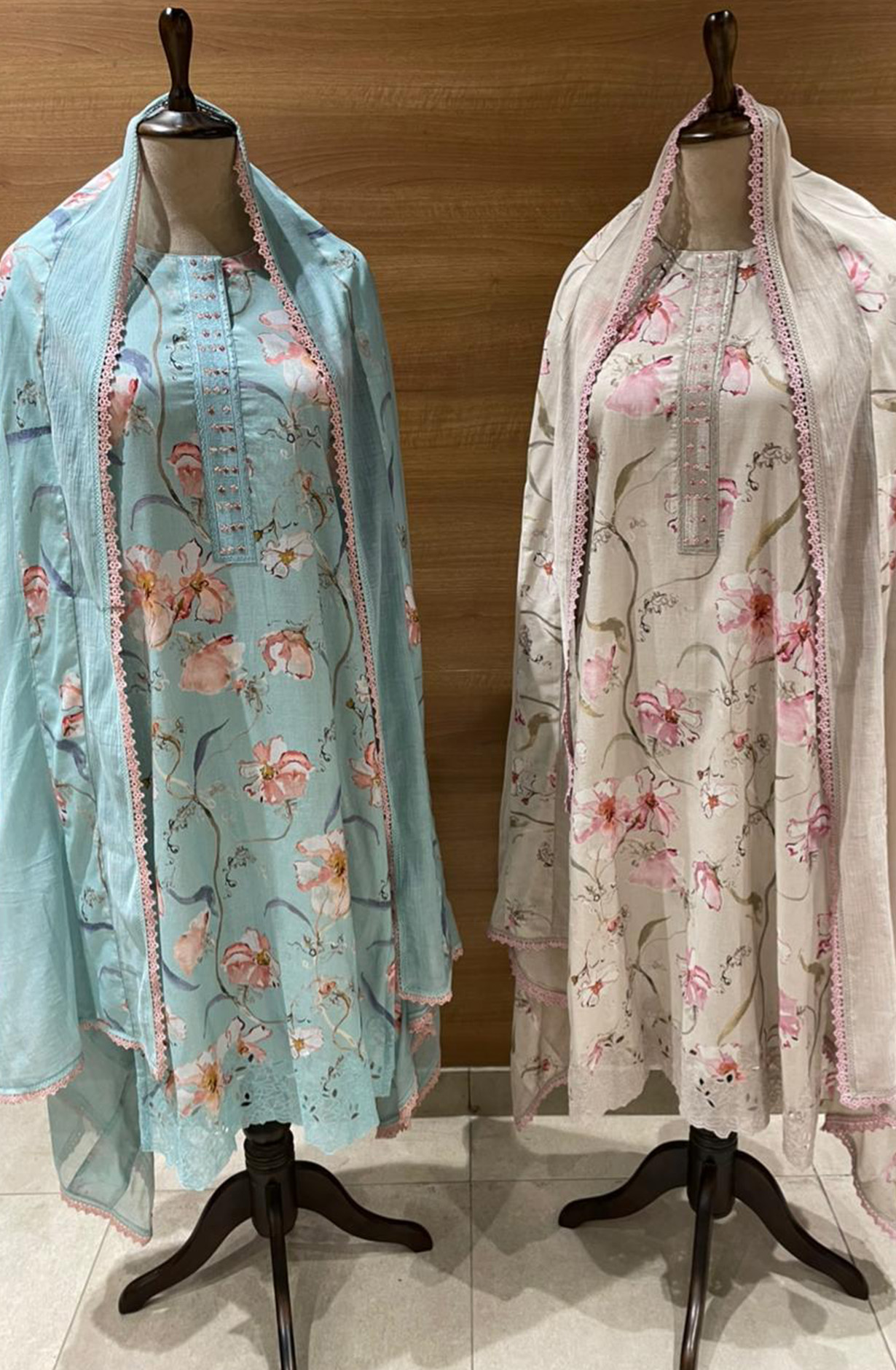 Beige Cotton Printed Suit Set with Dupatta - R157-SPR2685A