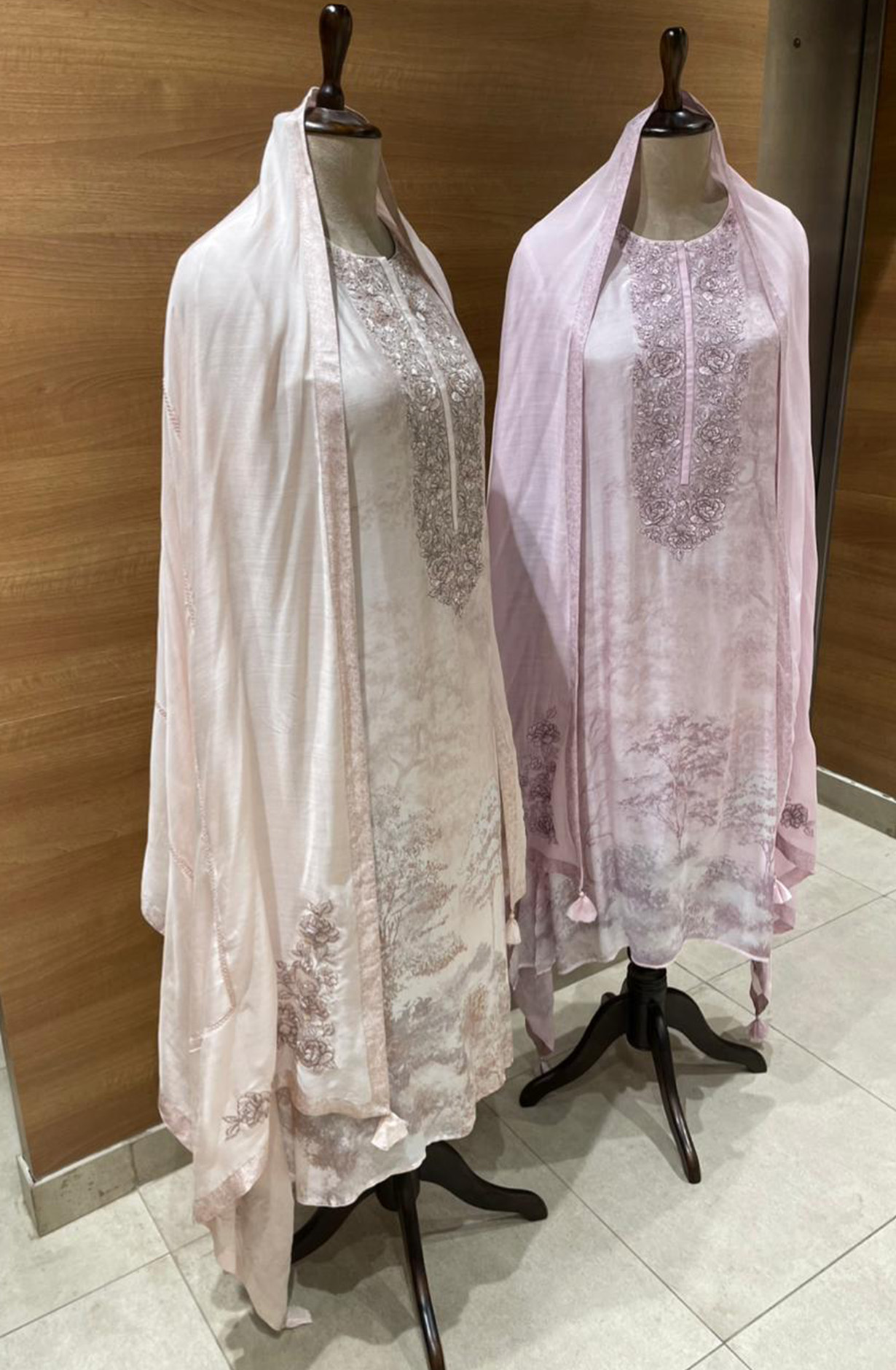 Peach Muslin Printed Suit Set with Dupatta - R157-SPR2670A