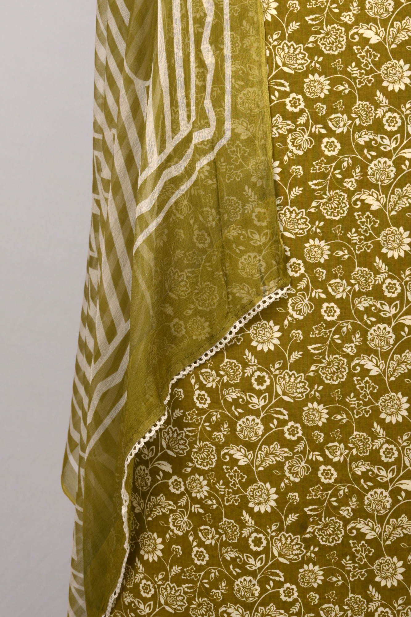 Mehndi Cotton Beautiful Suit Set with Dupatta - 983-4807-37-4D