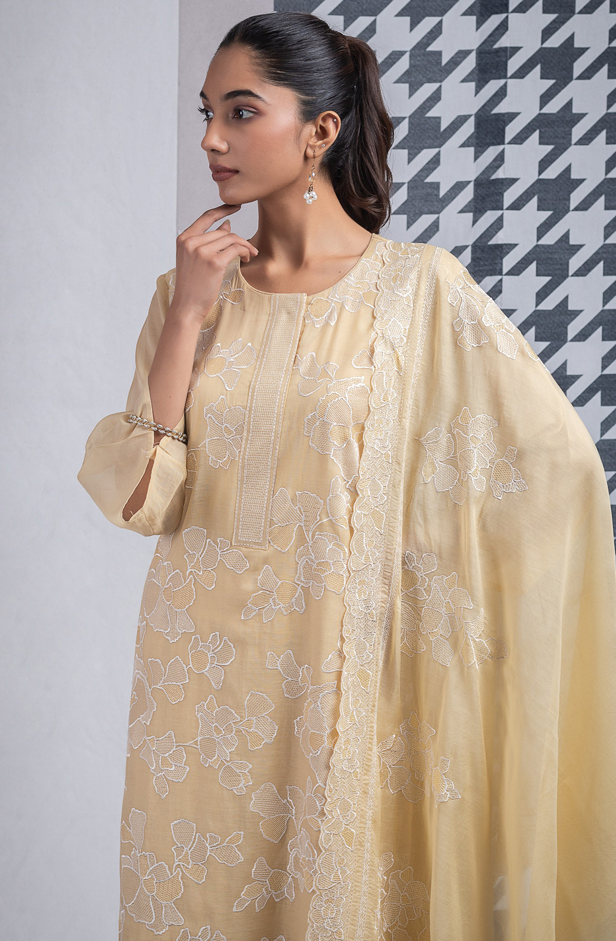 Mustard Mul Chanderi Suit set with Dupatta - R157-SPR2576A