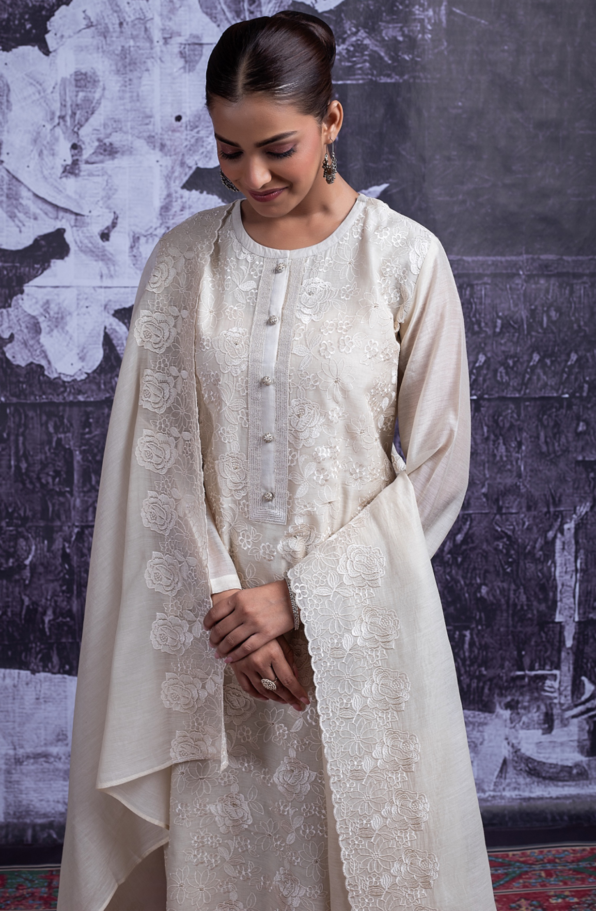 Beige Malchanderi Beautiful Suit set with Dupatta - VAK2464B