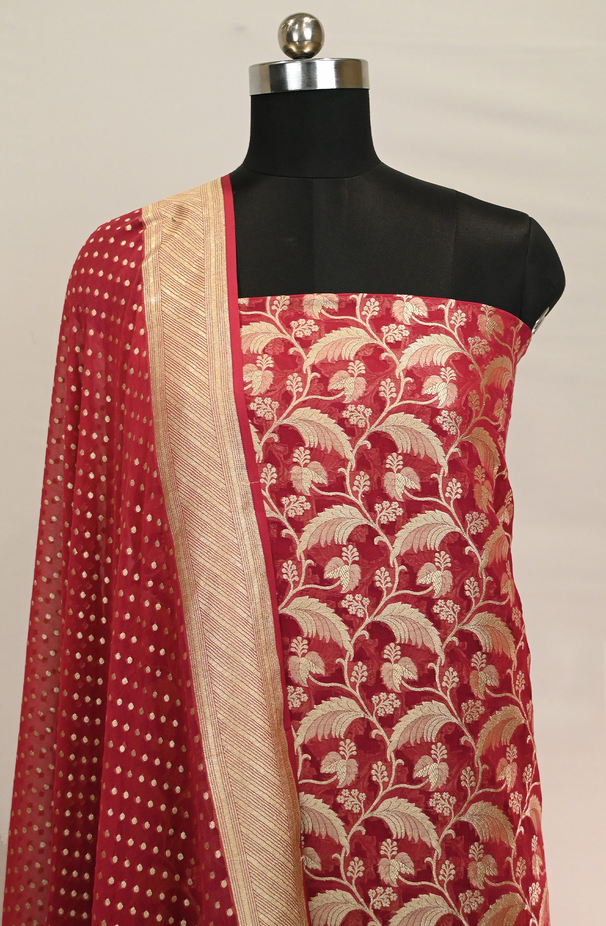Maroon Banarsi Suit Set with Beautiful Dupatta - 1021-KDIWATER-2F
