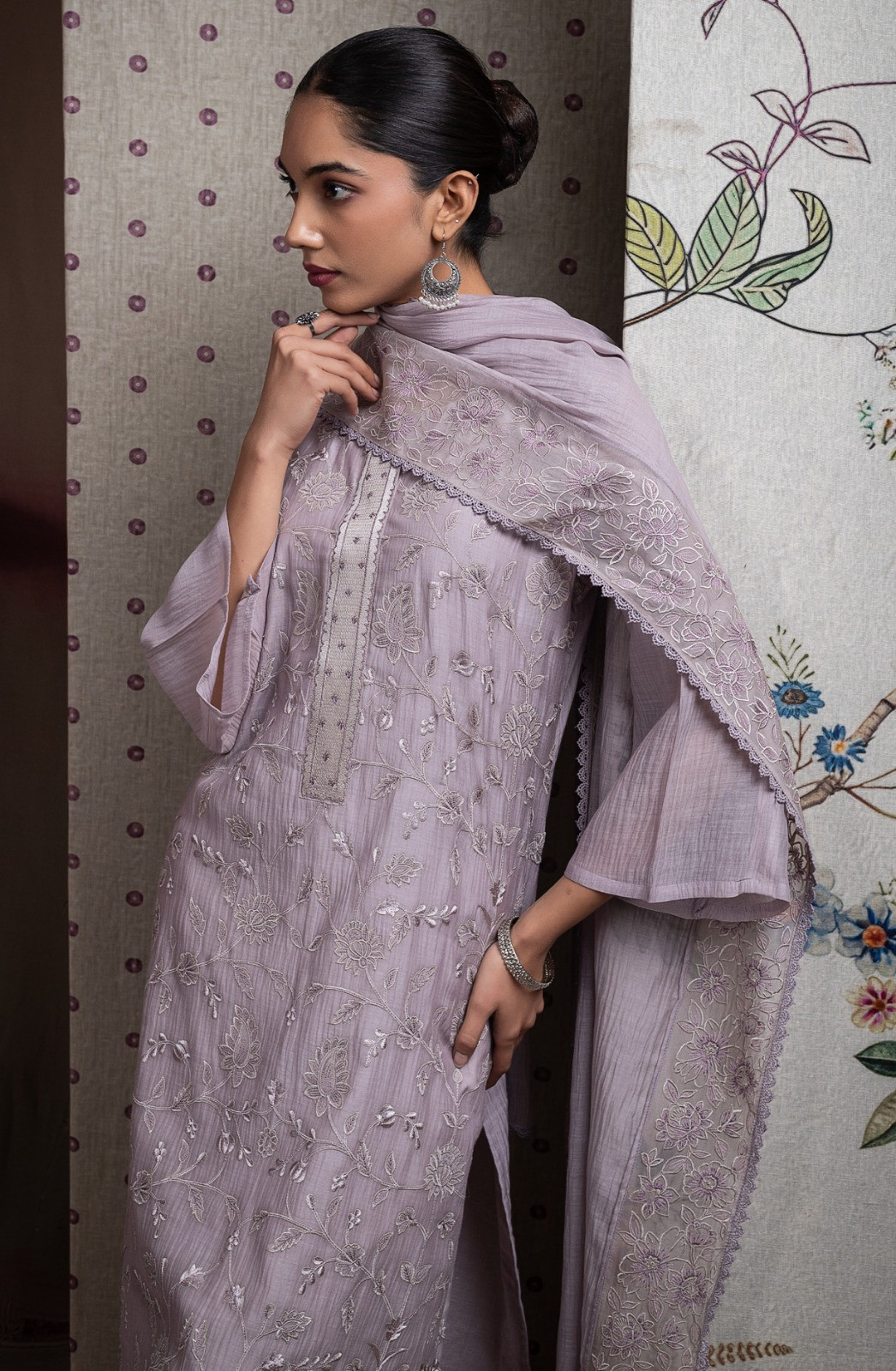 Purple Pure Mul Chanderi Suit Set with Dupatta -R157-SPR2595B