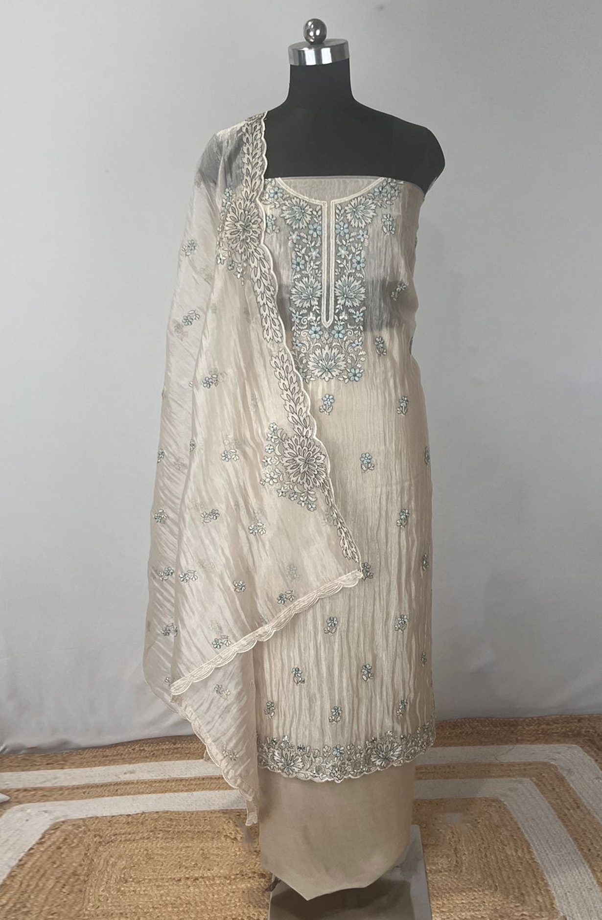 Firozee Mul cotton Beautiful Suit Set with Mul cotton Dupatta - 1020-5893A