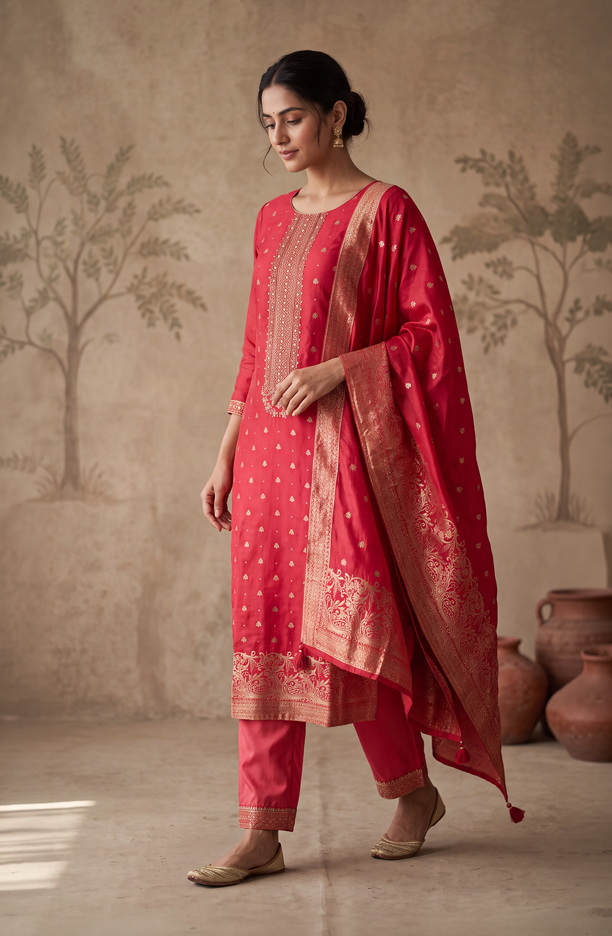Rani Satin silk Unstitched Suit Set with Beautiful Dupatta -1028-27980A
