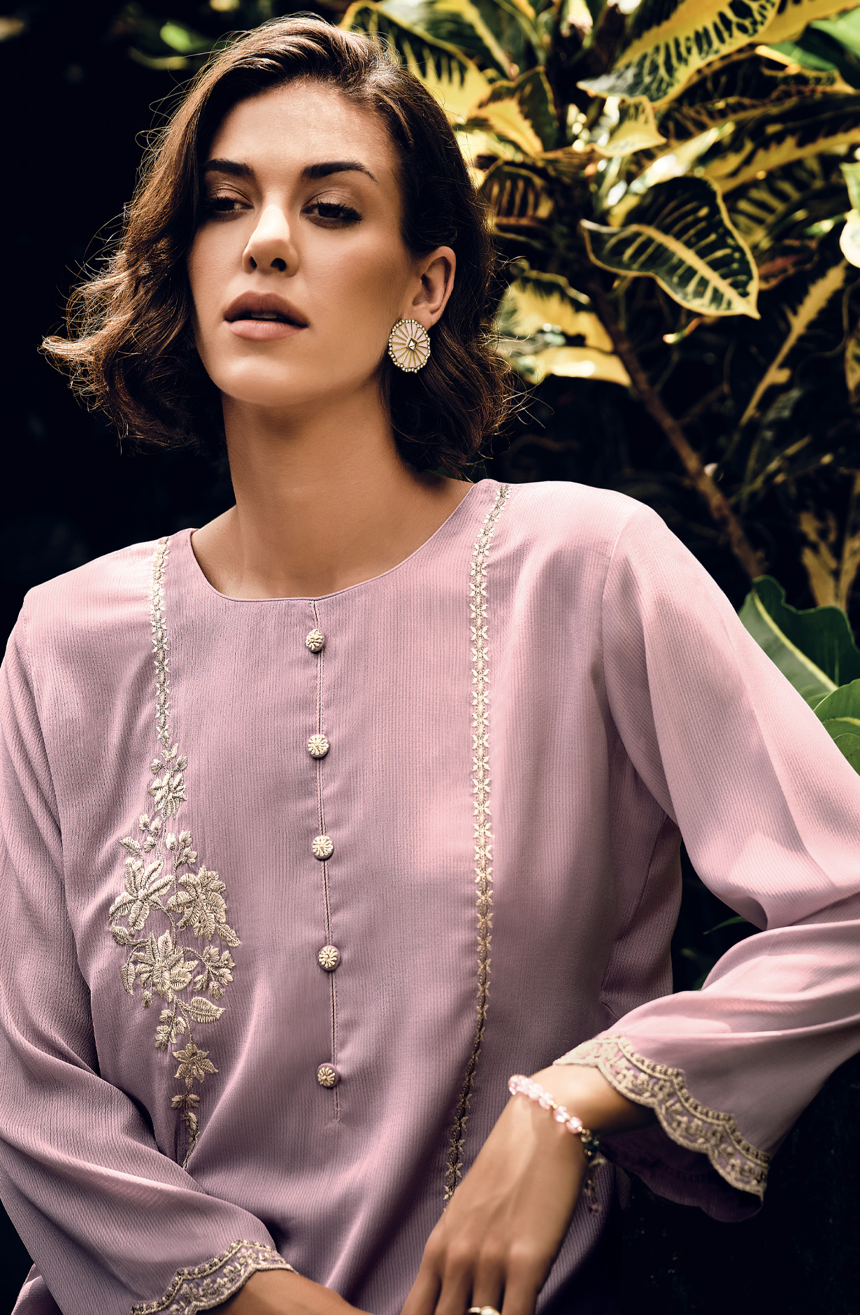 Lavender Beautiful Georgette Embroidered Suit with Chiffon Dupatta - RAMY06