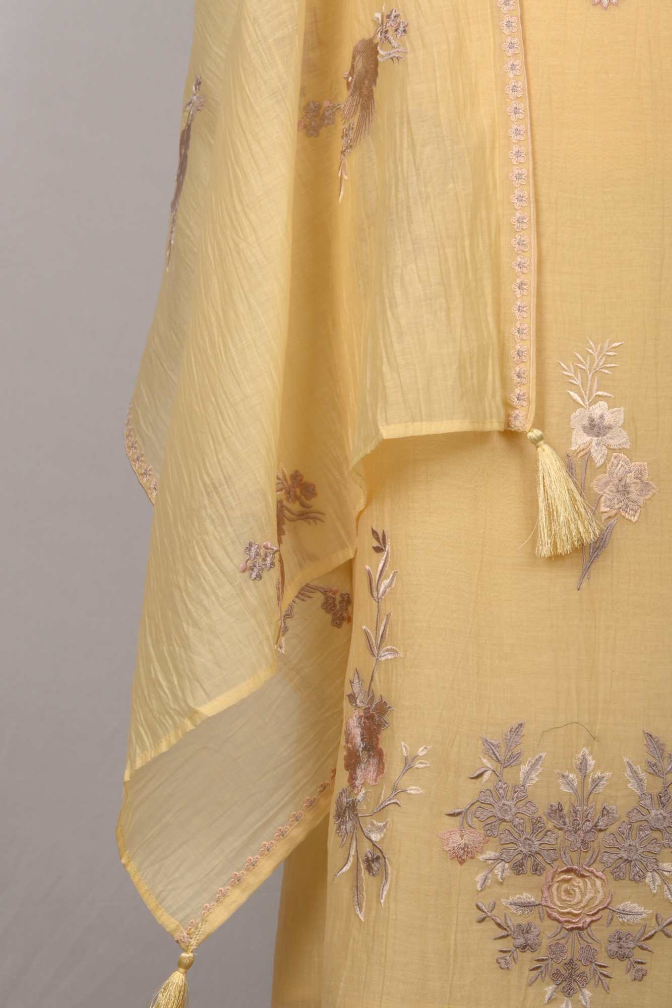 Yellow Mul Cotton Beautiful Suit Set with Dupatta - 996-MCHEMB1109B