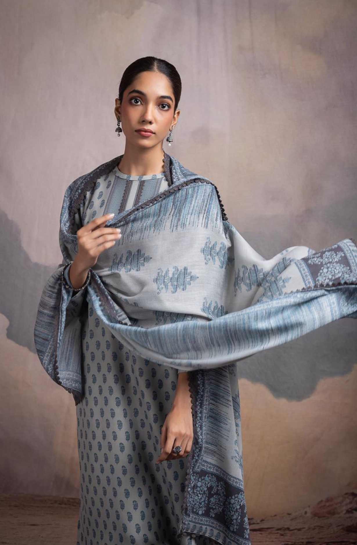 Green Pashmina Digital Printed Suit with Pashmina Dupatta - ANN2118A