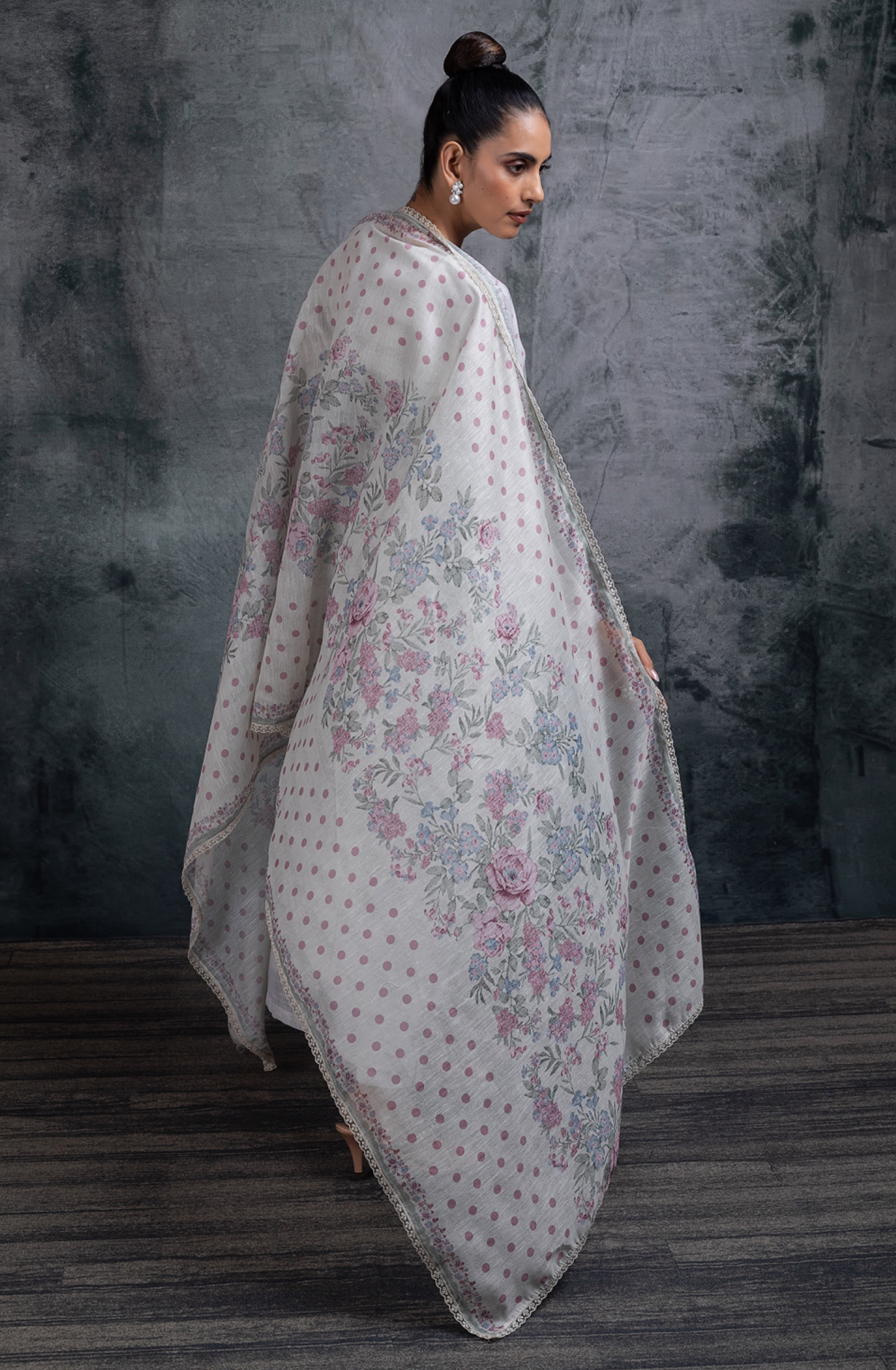 Green Linen Digital Printed Unstitched Suit Set with Dupatta - RUANSP115A