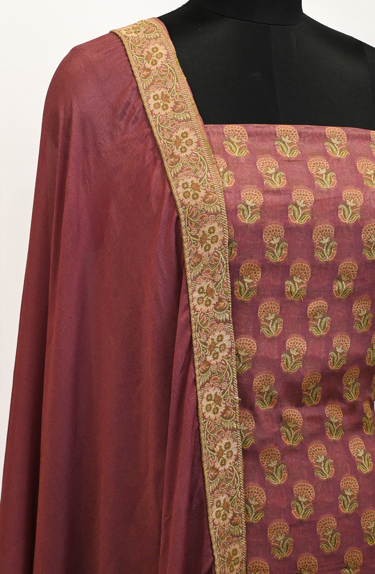 Mauve Crepe Suit Set with Dupatta - 1021-CRPTILFY-2G