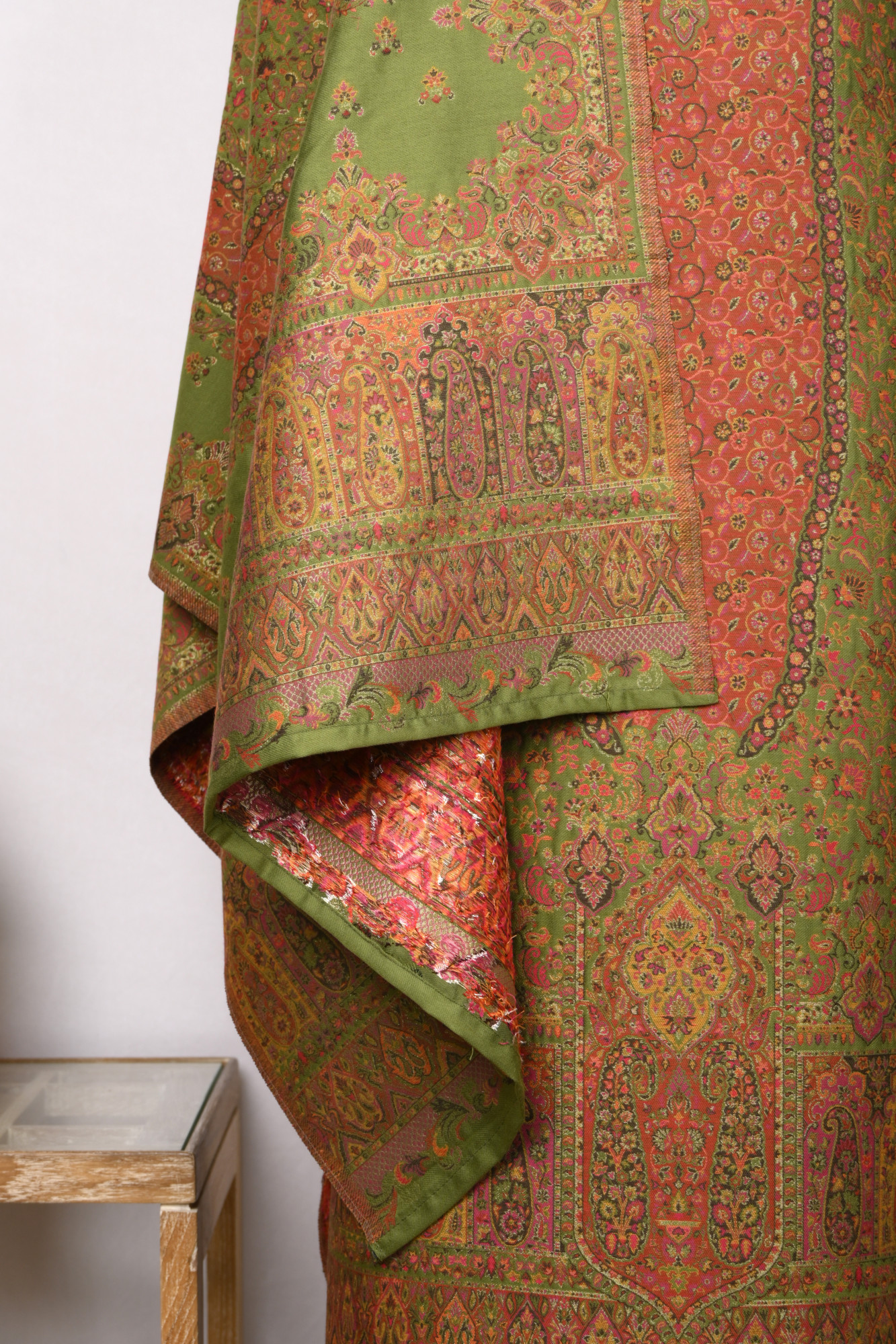 Green Pashmina Suit set with Dupatta- 1000-0411F