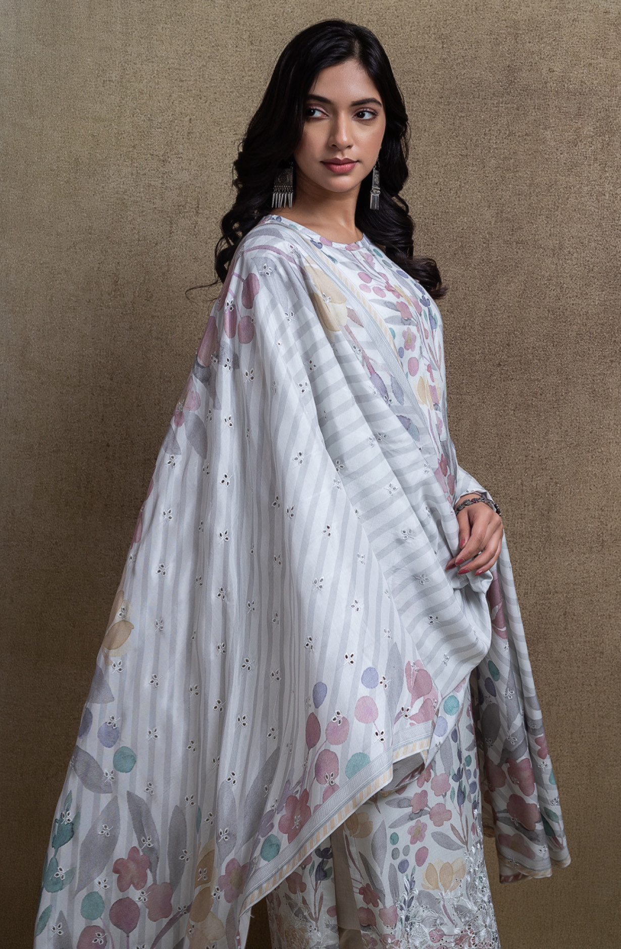 Sea Green Pure Muslin Unstitched Beautiful Suit Set with Dupatta - KALNT151A