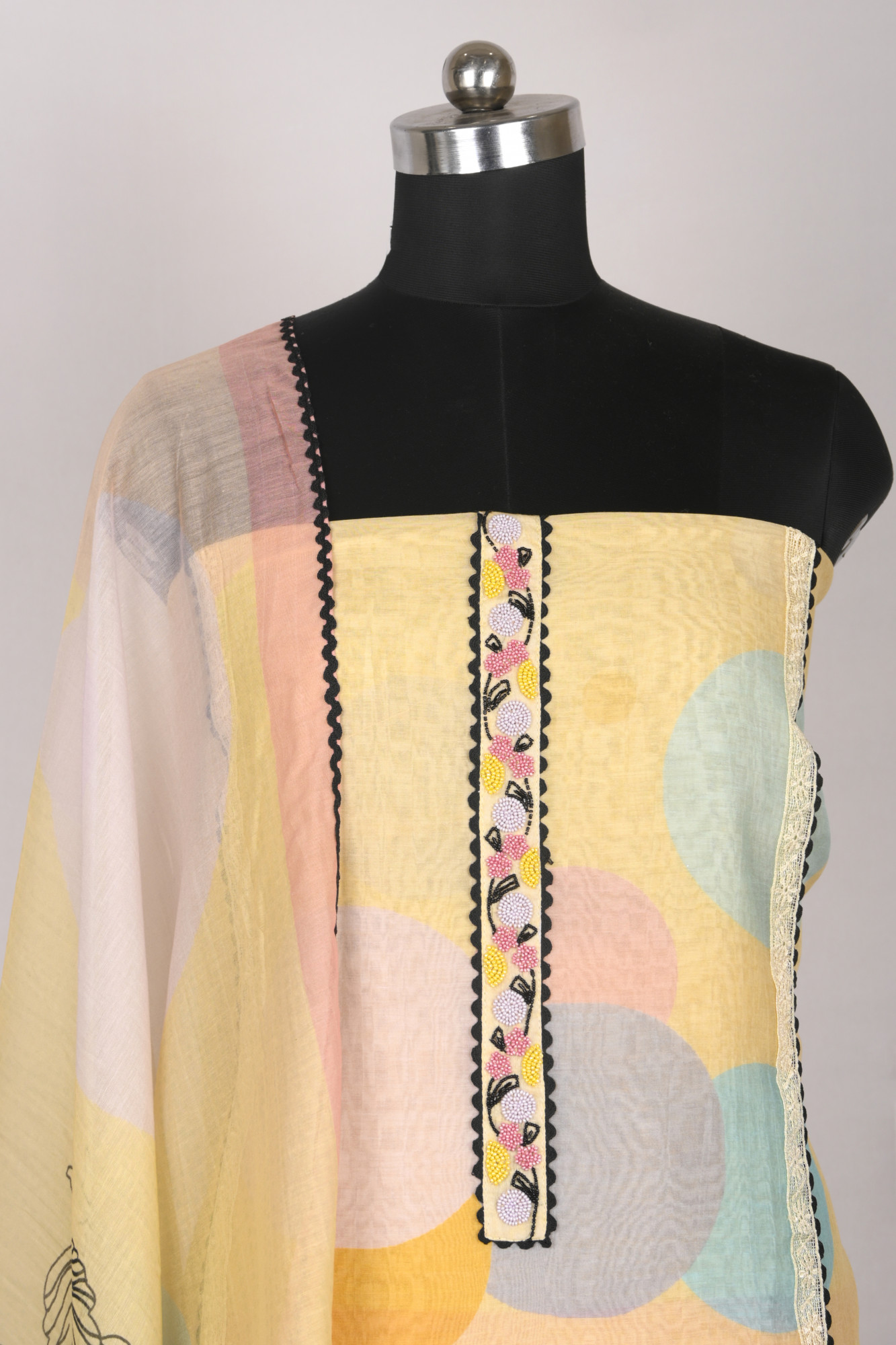 Yellow Mul Cotton Beautiful Suit Set with Dupatta - 1001-JHU1517