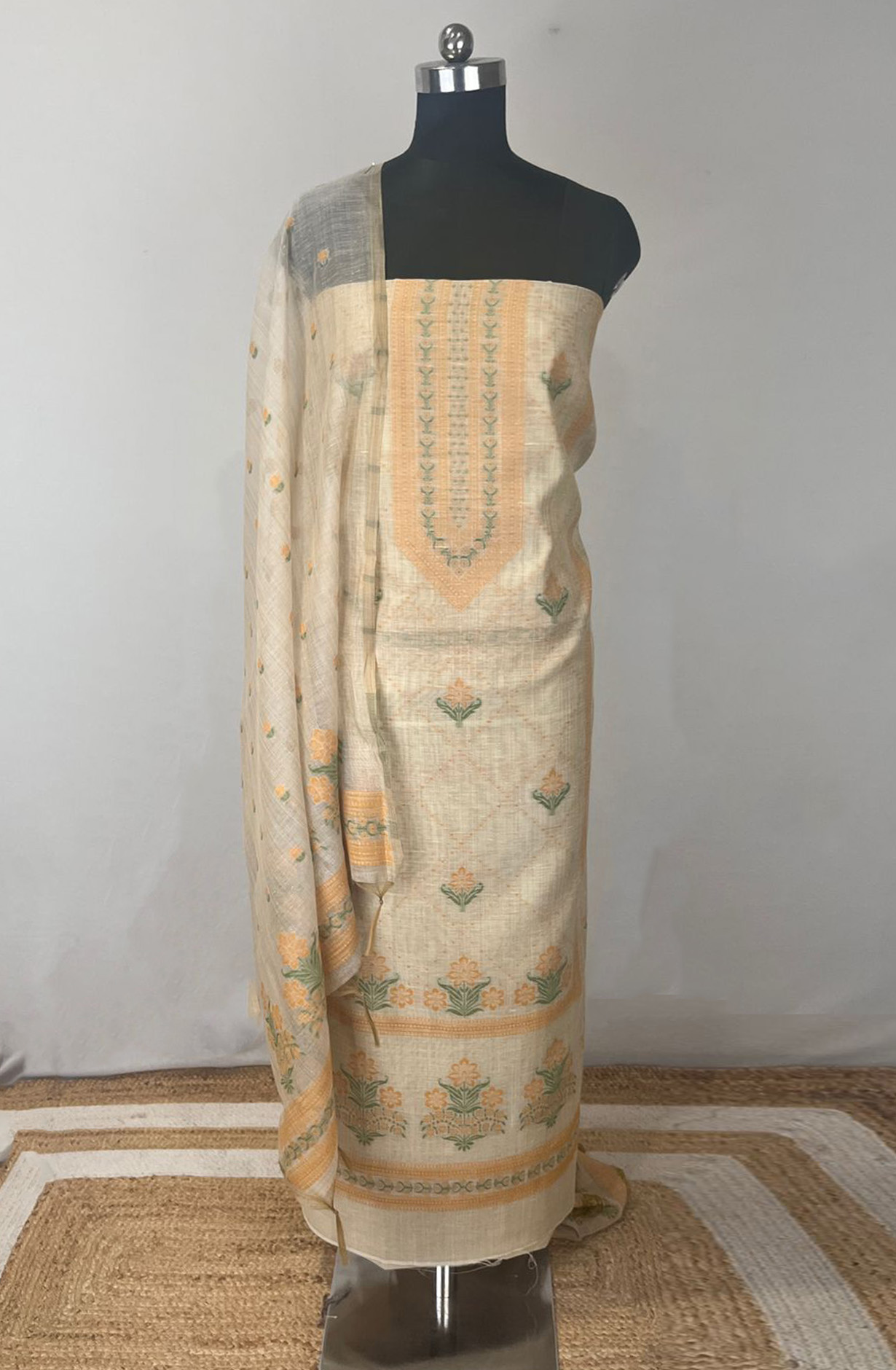 Orange Chanderi Beautiful Suit Set with Chanderi Dupatta - 131-MW175A