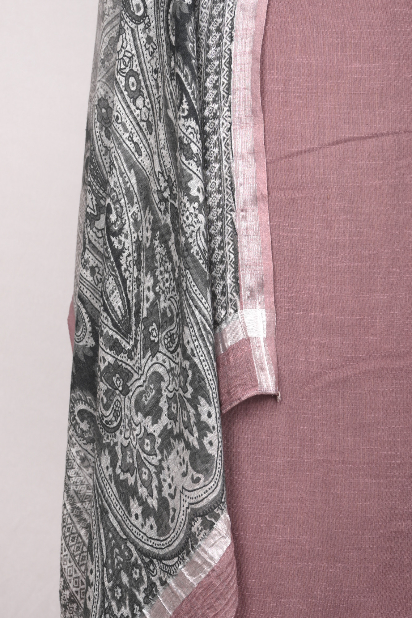 Mauve Linen Beautiful Suit Set with Dupatta - 996-CTLN1111-5B