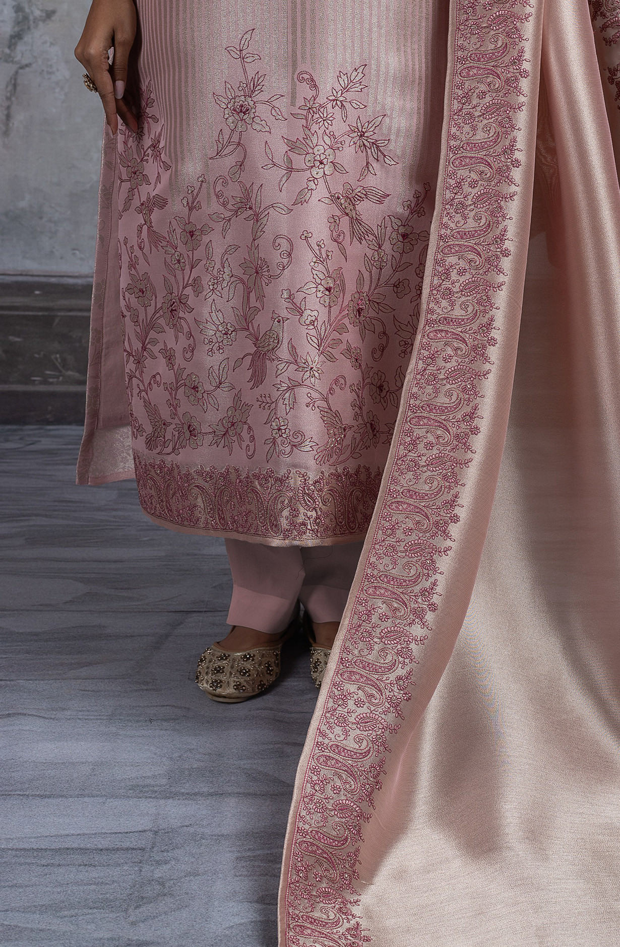 Pink Ziraf Silk Jacquard Suit Set with Dupatta - R157-SPR2422