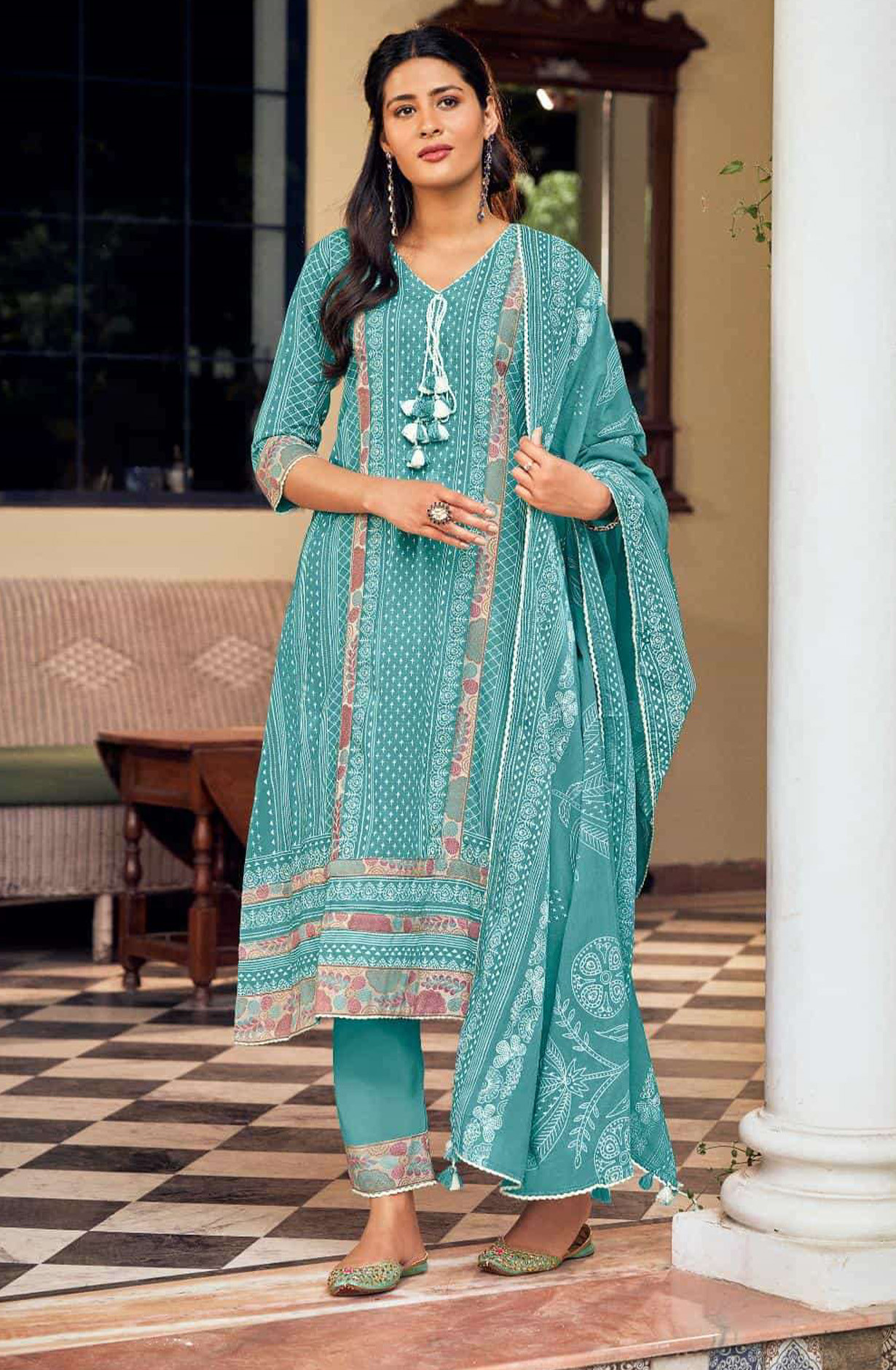 Firozee Pure Cotton Beautiful Suit Set with Dupatta - ROS10166