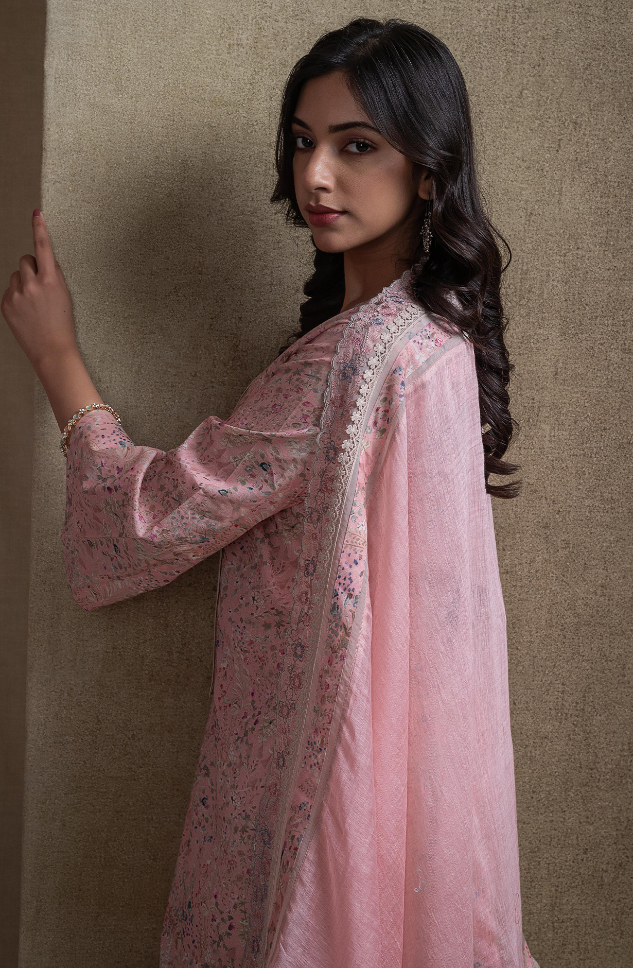 Pink Cotton embroidered Suit Set with Dupatta - R157-SPR2676