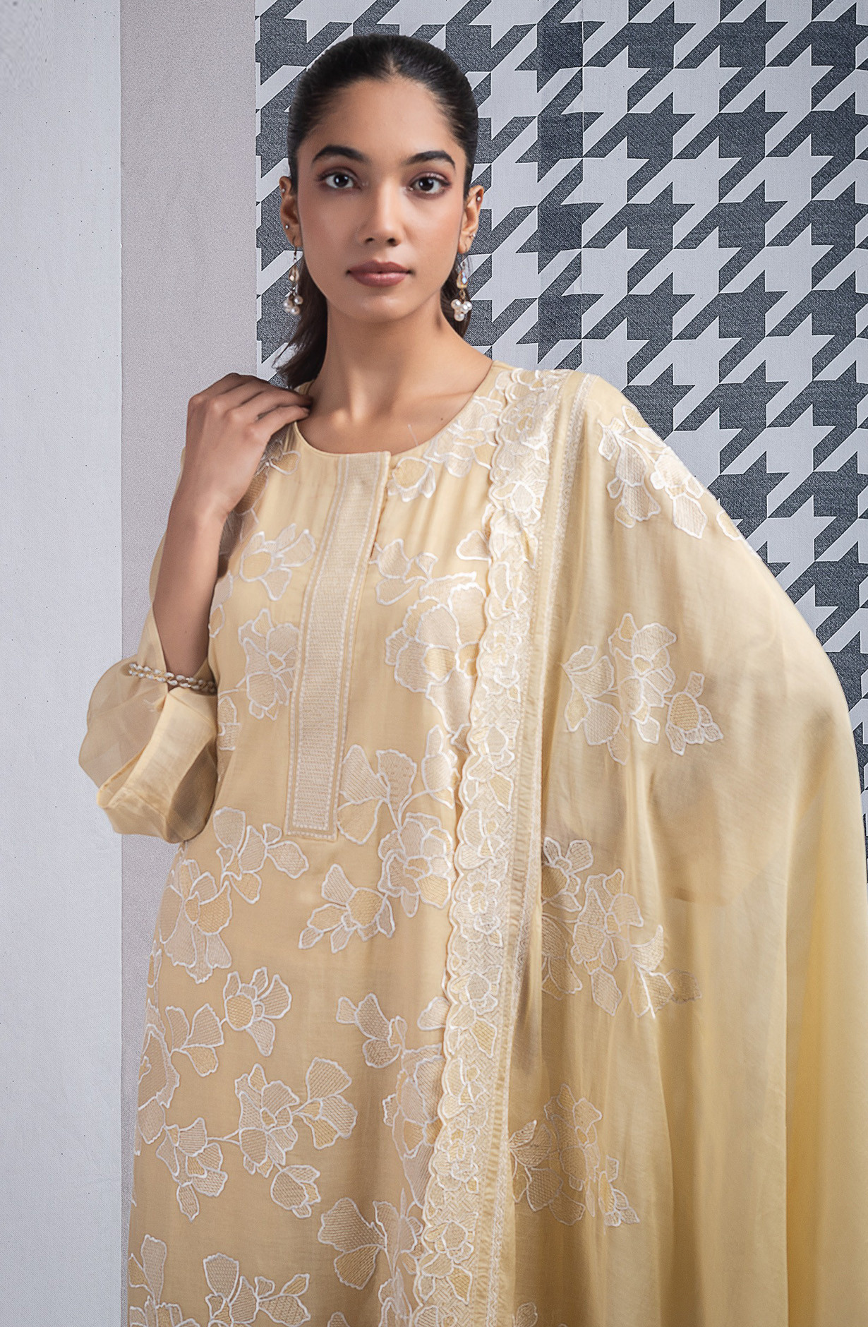 Mustard Mul Chanderi Suit set with Dupatta - R157-SPR2576A