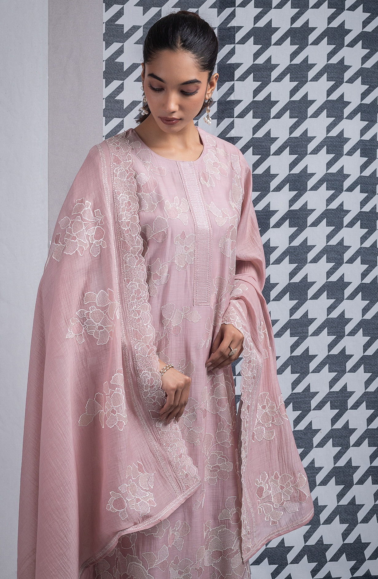 Peach Mul Chanderi Suit set with Dupatta - R157-SPR2576C