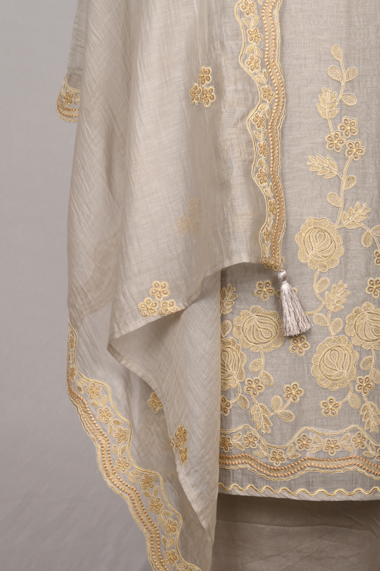 Grey Mul Cotton Beautiful Suit Set with Dupatta - 996-MCHEMB1108