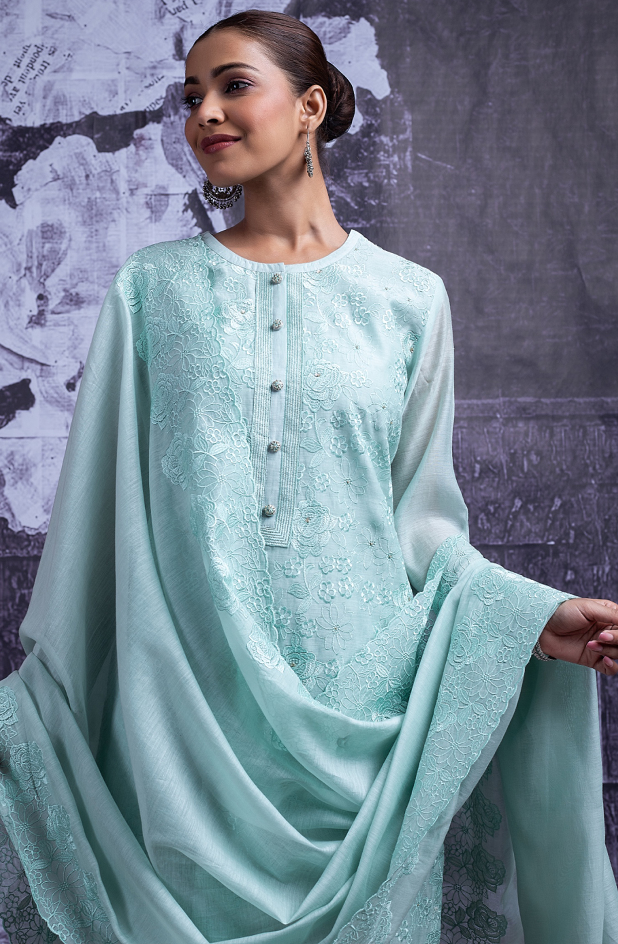 Firozi Malchanderi Beautiful Suit set with Dupatta - VAK2464C