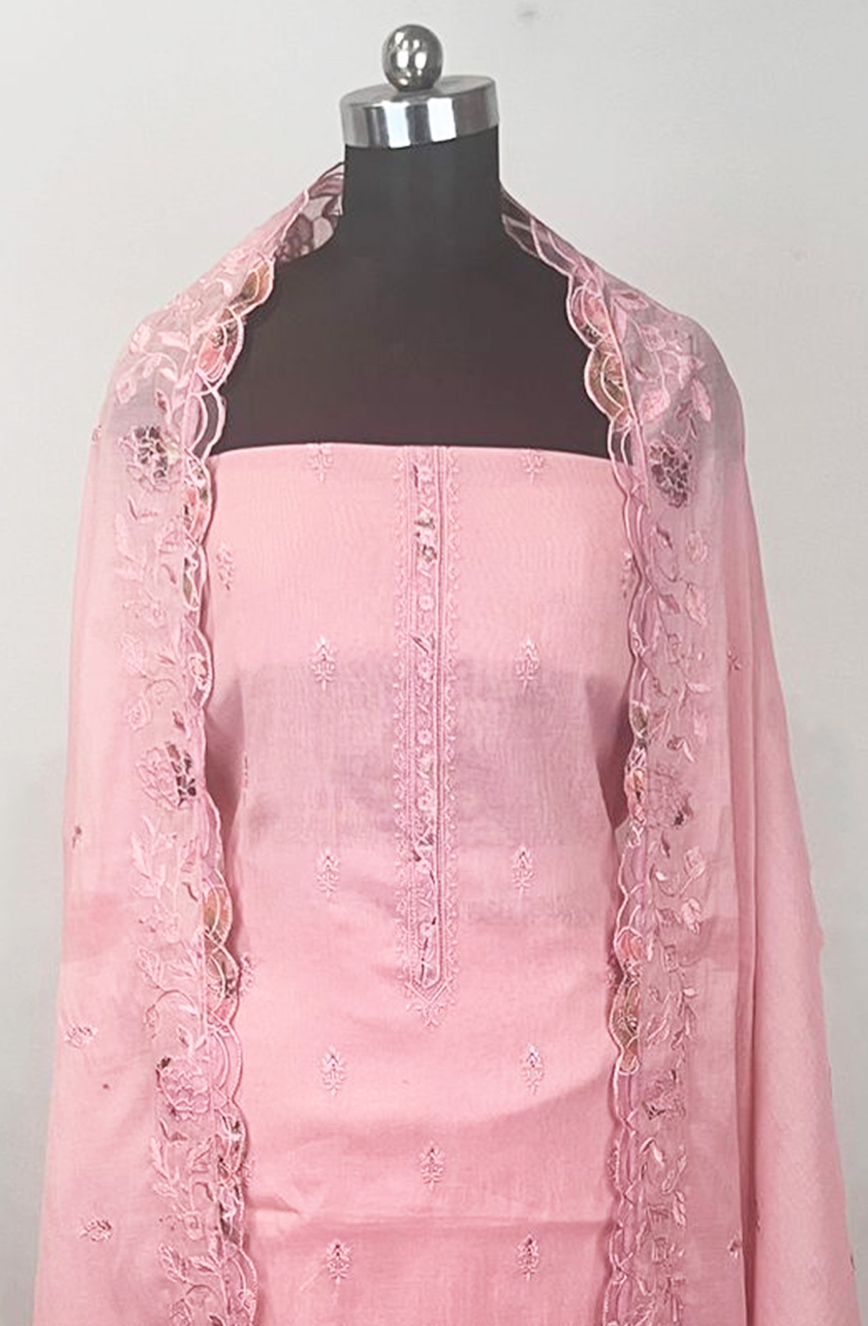 Pink Linen Unstitched Beautiful Suit Set with Dupatta - 131-EE5677A