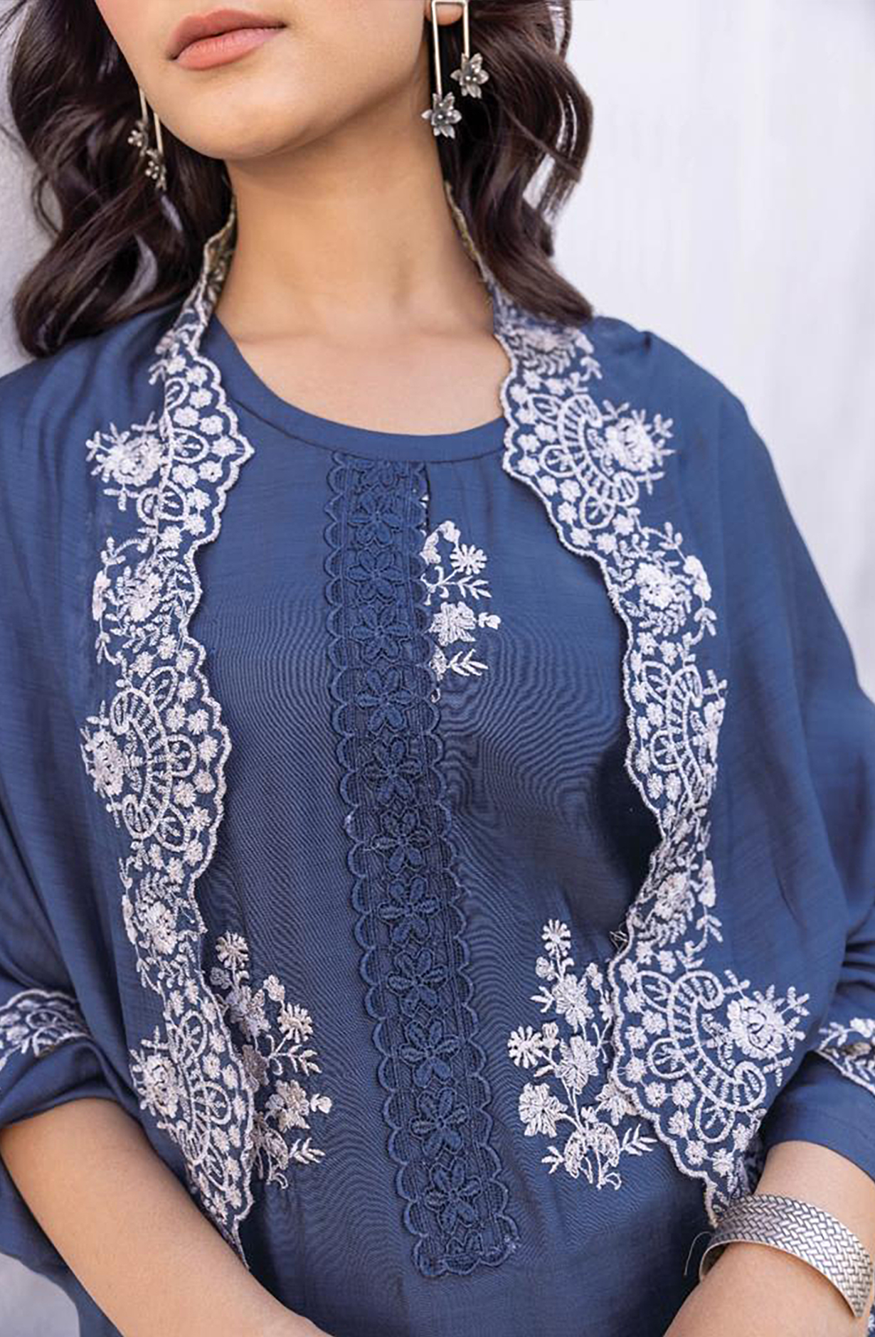 Pastel Blue Muslin Exclusive Embroidered Salwar Kameez - MER1917B