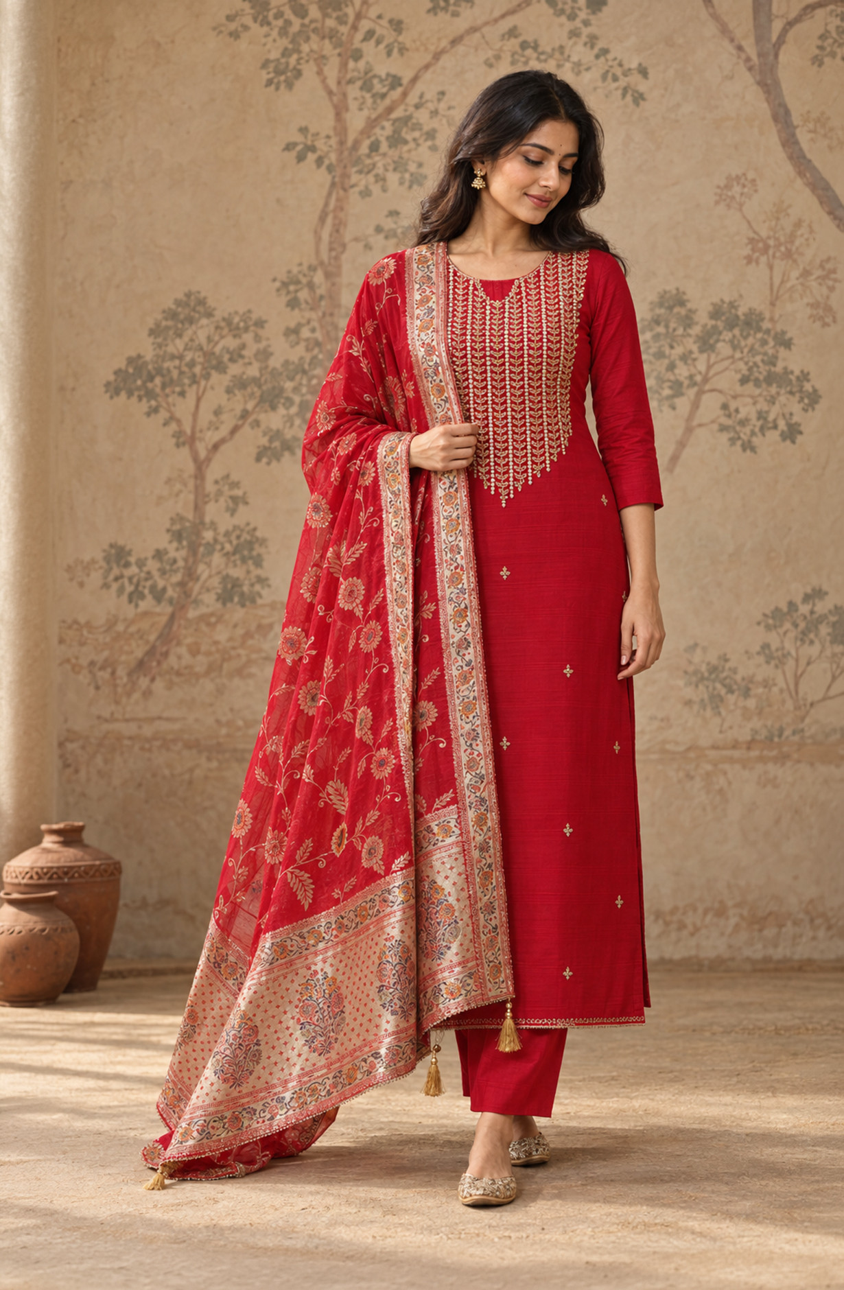 Rani Silk Unstitched Suit Set with Beautiful Dupatta - 691-CH2643B