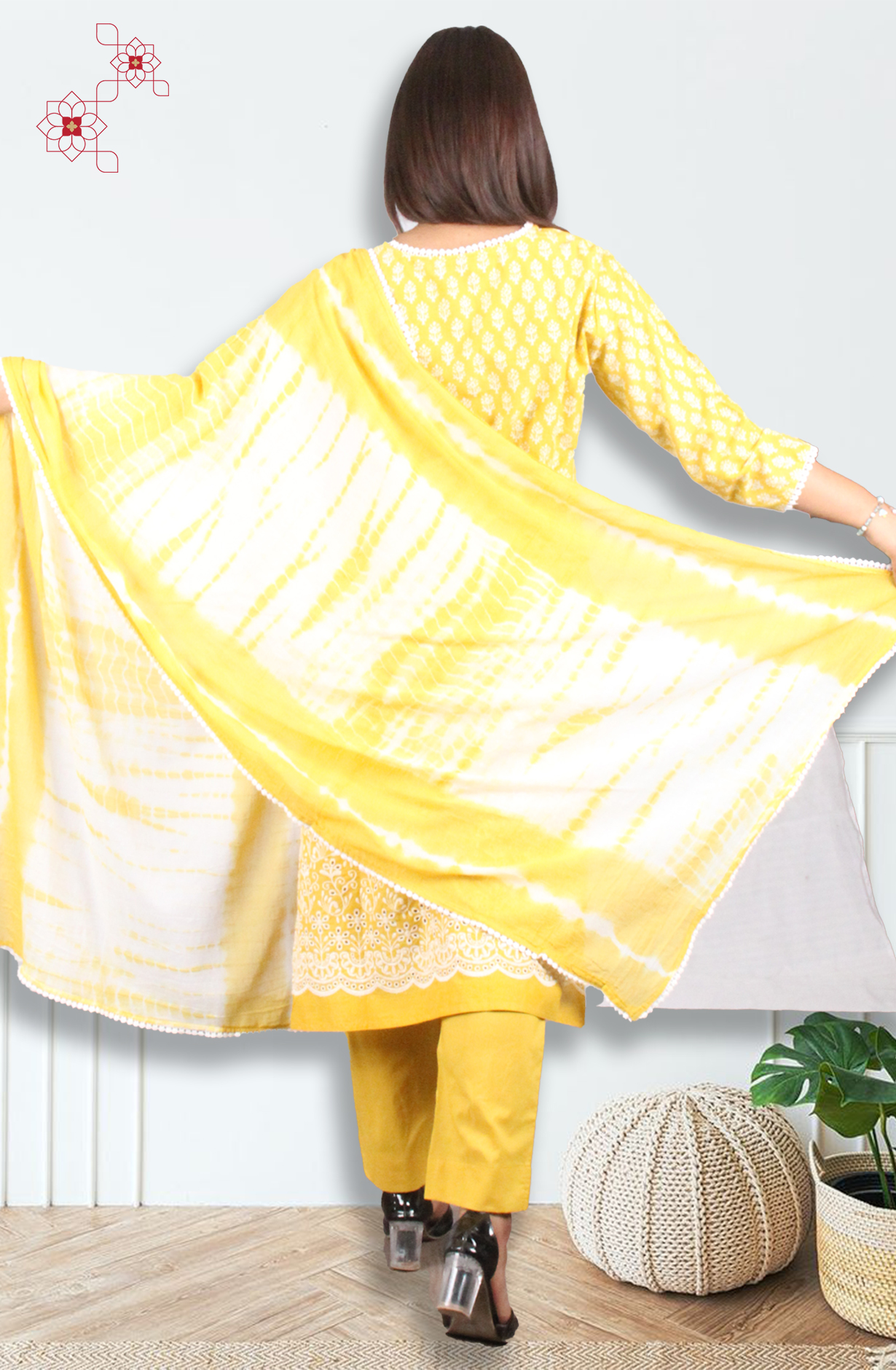 Mustard Yellow Stitched Cotton Printed Salwar Suit with Dupatta - 3100110830122 - Available Size M to XXL