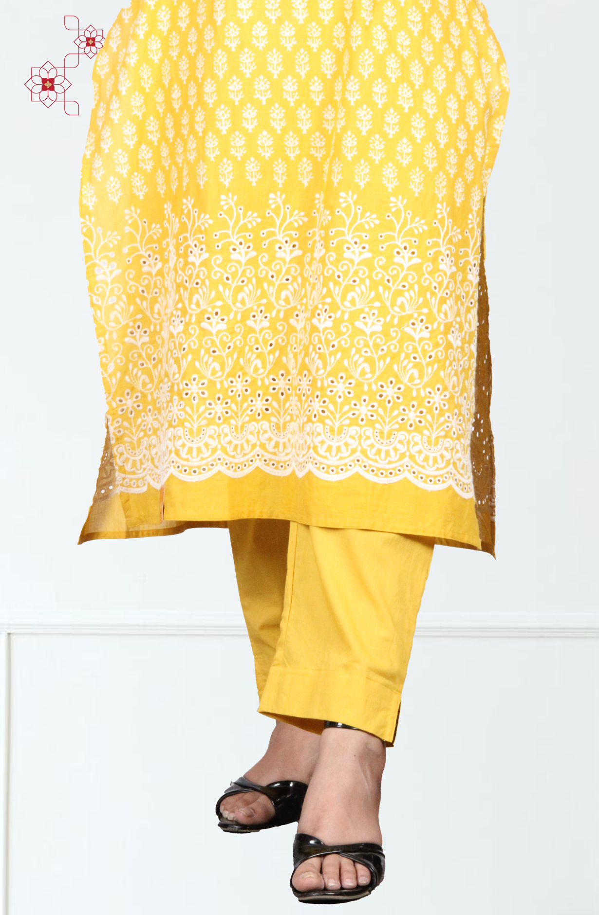Mustard Yellow Stitched Cotton Printed Salwar Suit with Dupatta - 3100110830122 - Available Size M to XXL