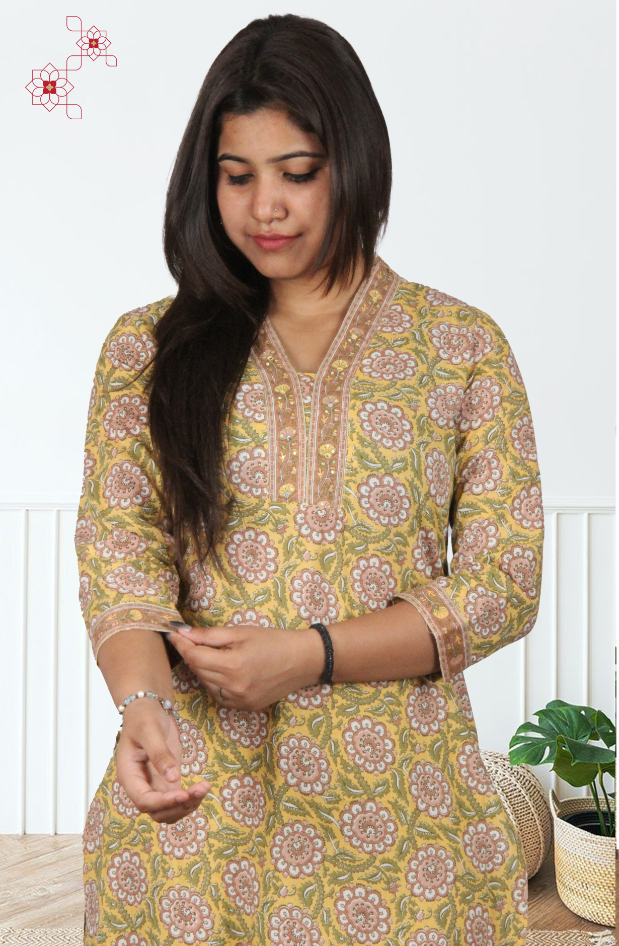 Mustard Readymade Cotton Printed Salwar Suit with Dupatta - 3100110830124 - Available Size M to XXL