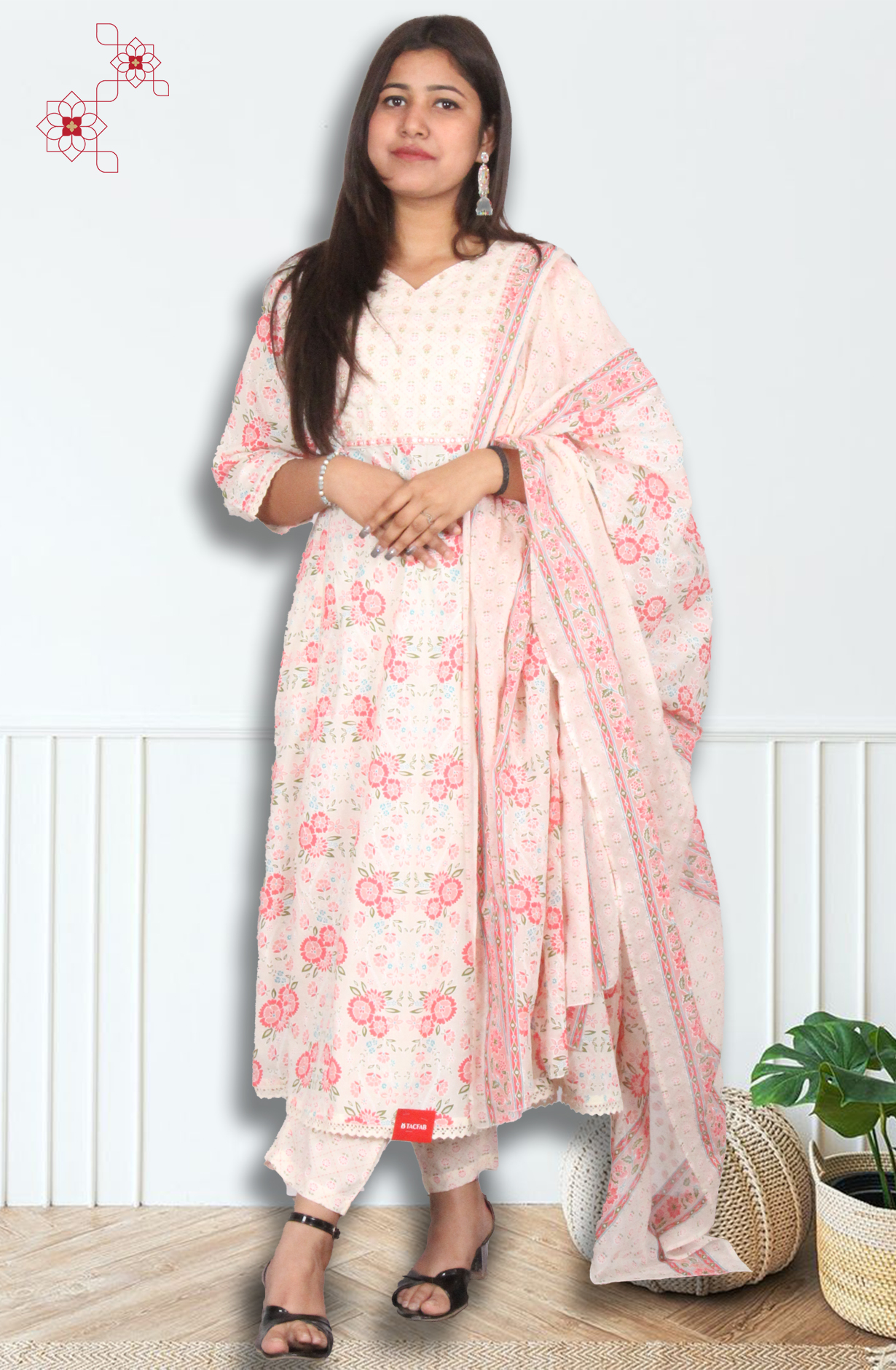 Multi-coloured Stitched Cotton Printed Salwar Suit with Dupatta - 3100910930088 - Available Size M to XXXL