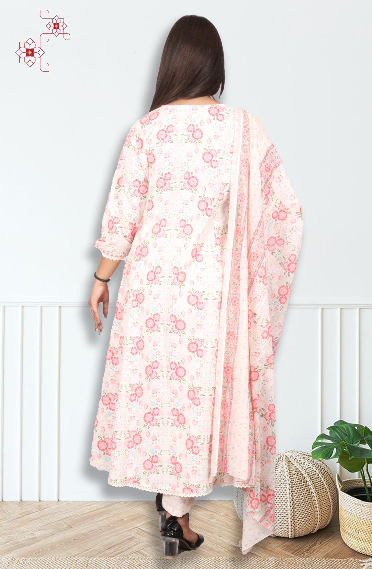 Multi-coloured Stitched Cotton Printed Salwar Suit with Dupatta - 3100910930088 - Available Size M to XXXL