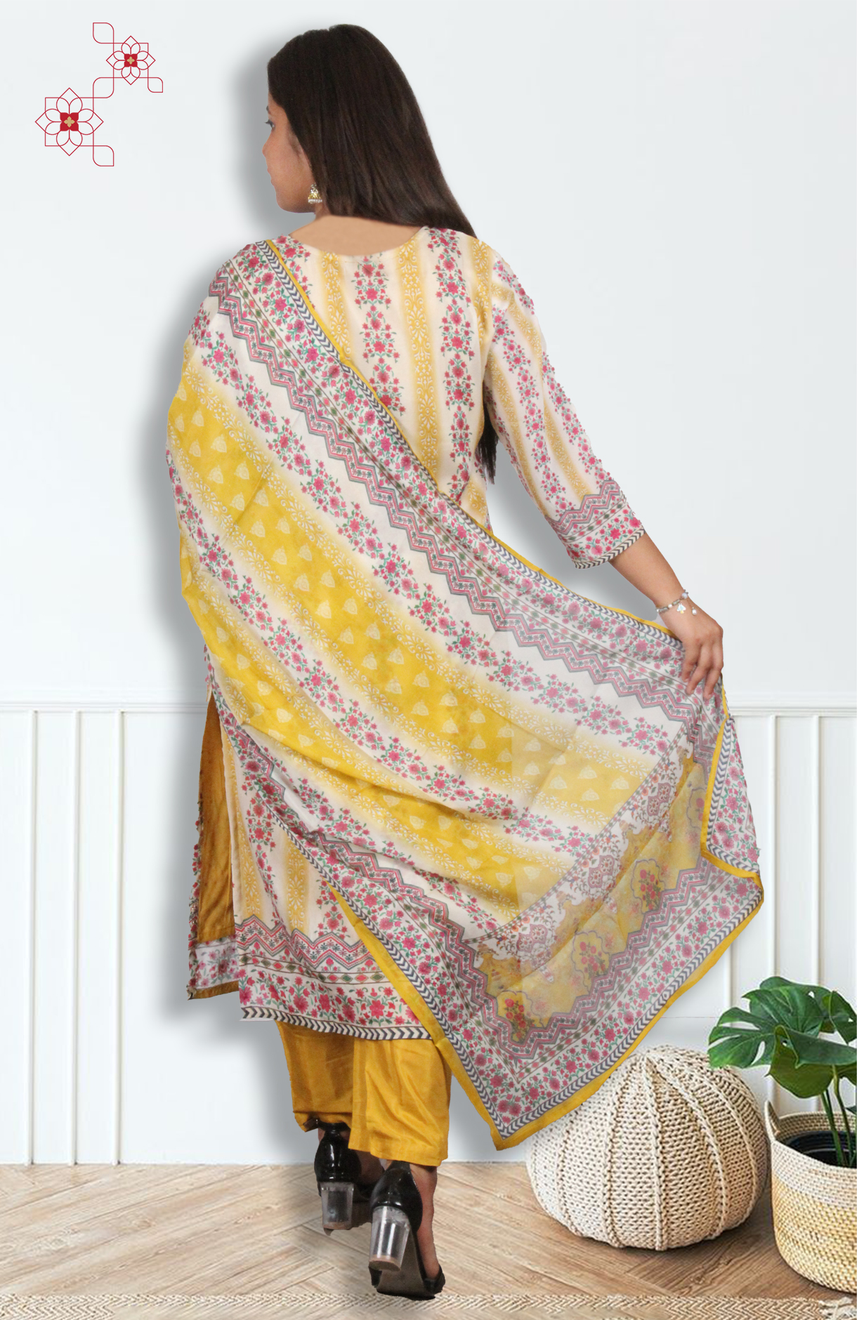 Mustard Yellow Readymade Modal Salwar Suit with Trendy Dupatta - 3103210830092 - Available Size XL to XXL