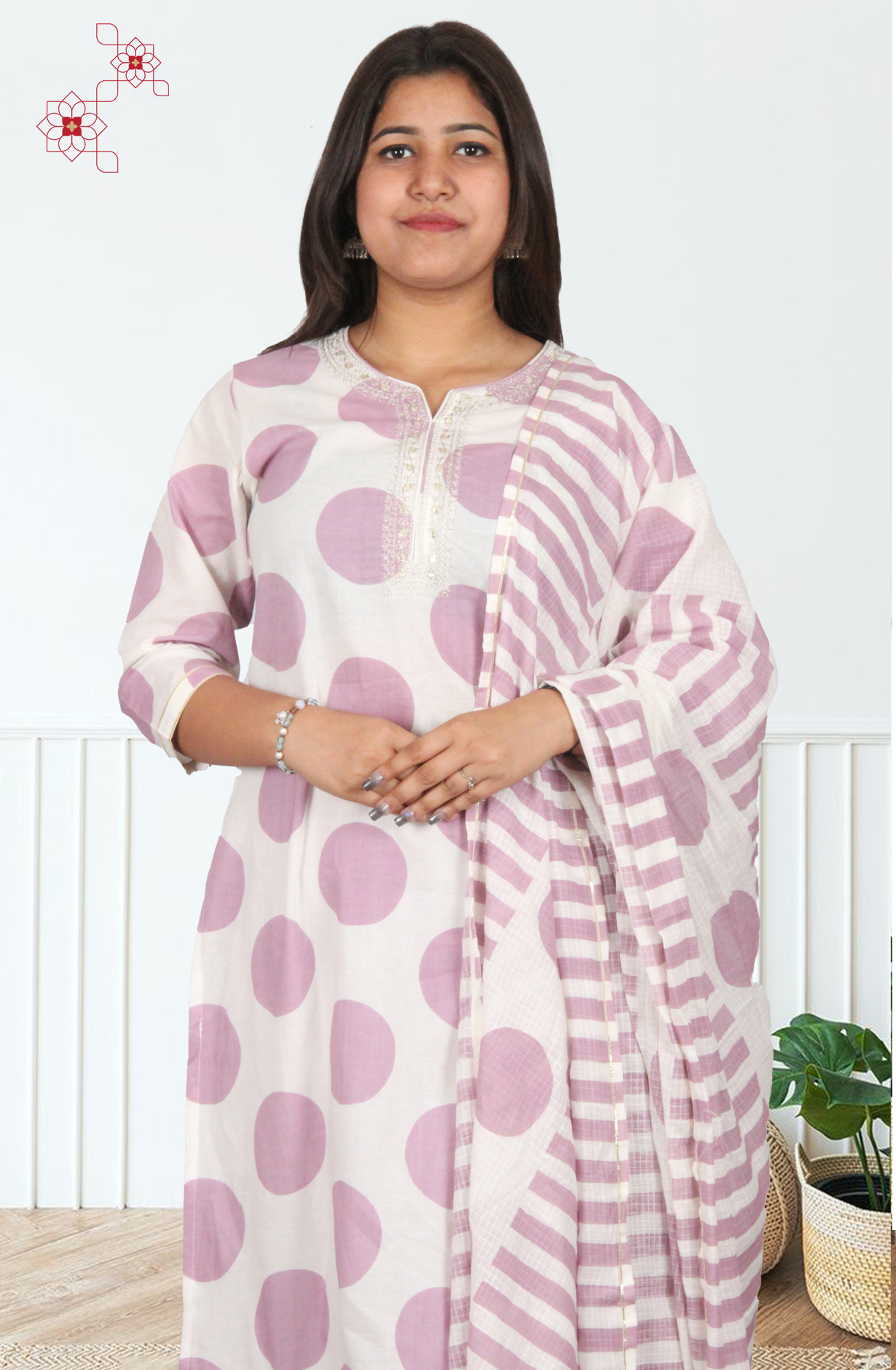 Pink Readymade Cotton Printed Salwar Suit with Dupatta - 3104511930039 - Available Size M to XXL