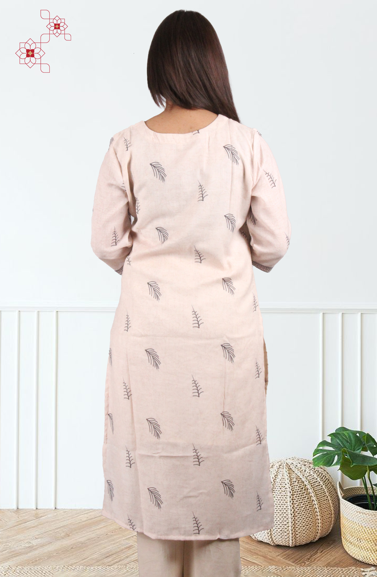 Beige Readymade Linen Printed Salwar Suit with Dupatta - 3105813630142 - Available Size M to XXL