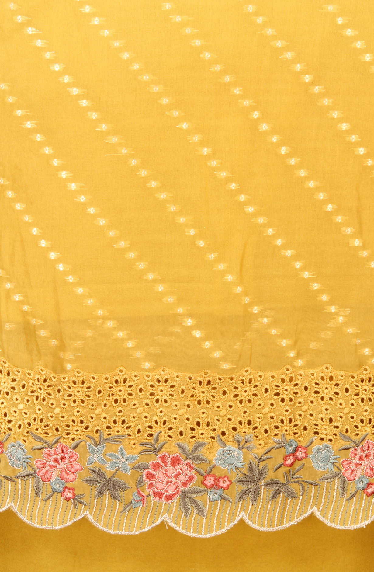 Mustard Designer Organza Unstitched Salwar Kameez - SMPL-05