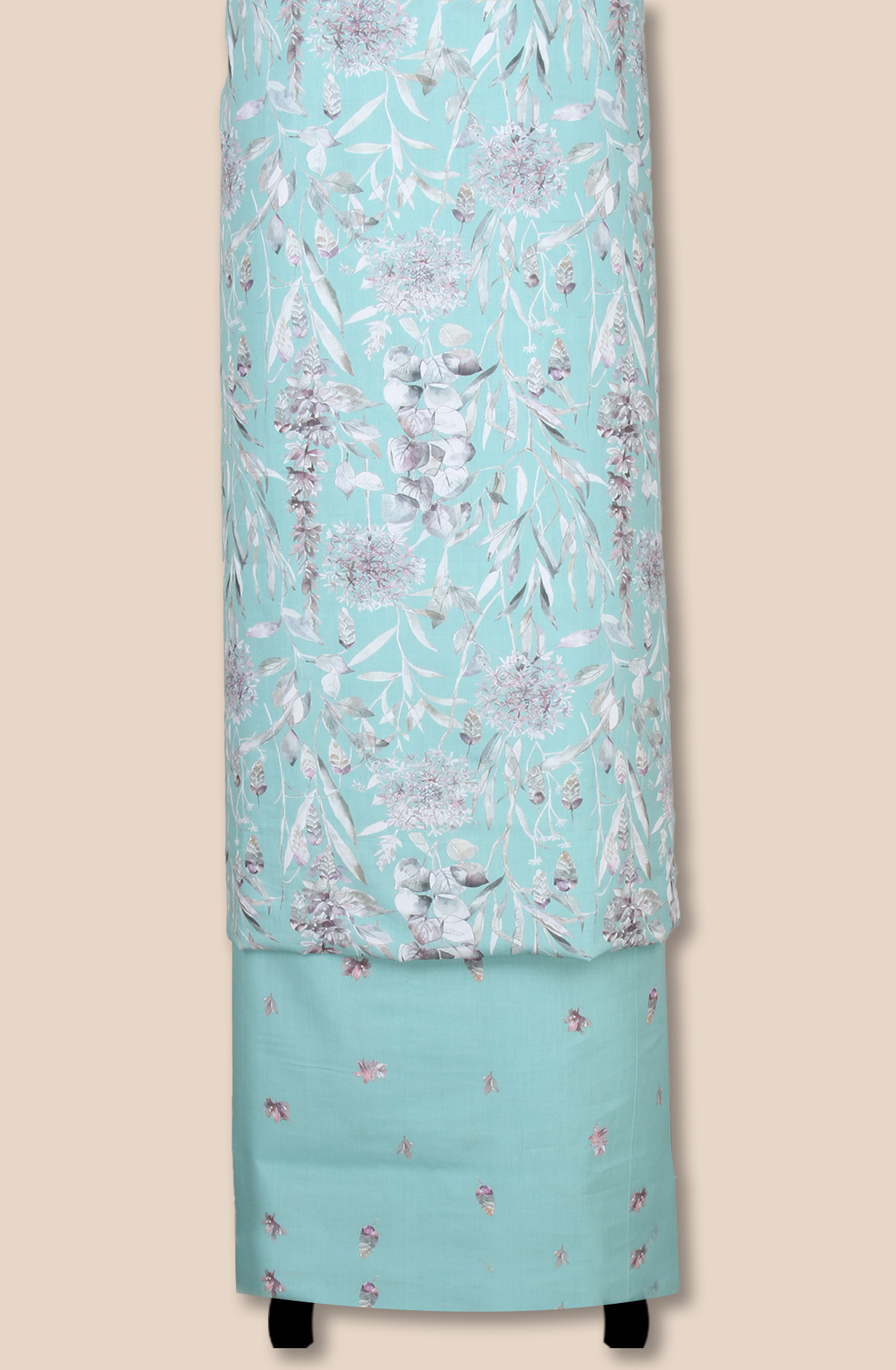 Sea Green Cotton Printed Unstitched Salwar Kameez - 319-2002B