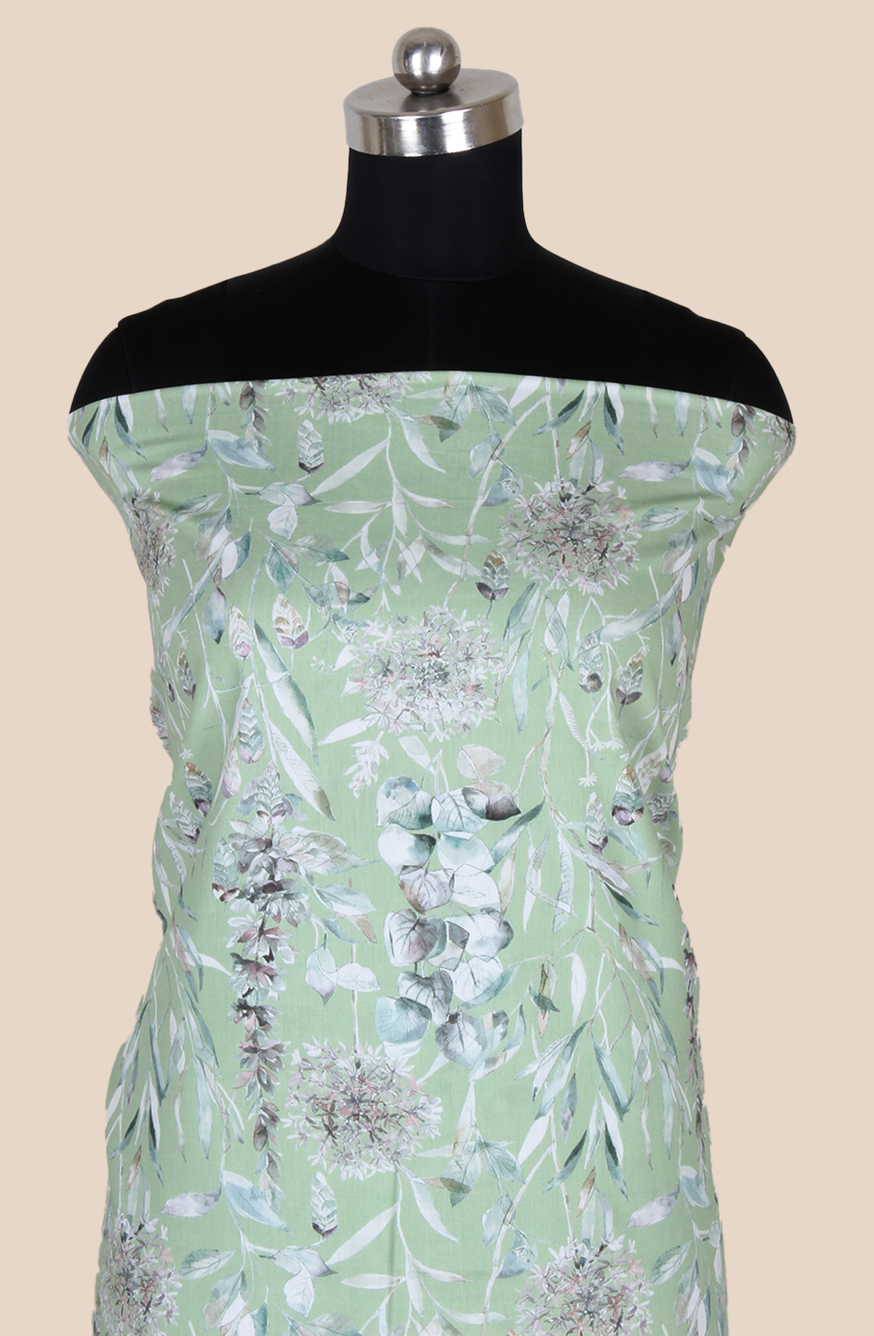 Green Cotton Printed Unstitched Salwar Kameez - 319-2002E