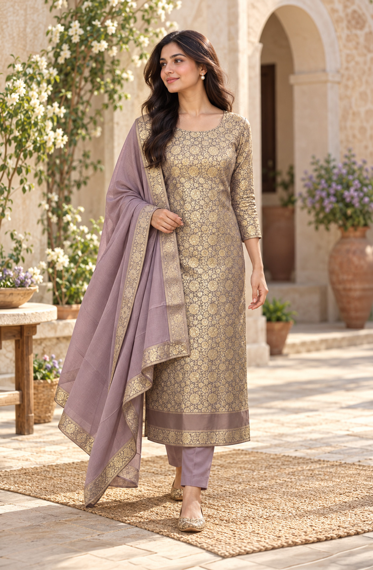 Pink Chanderi Silk Unstitched Suit-Set with Beautiful Dupatta - SVASLK1201-5B