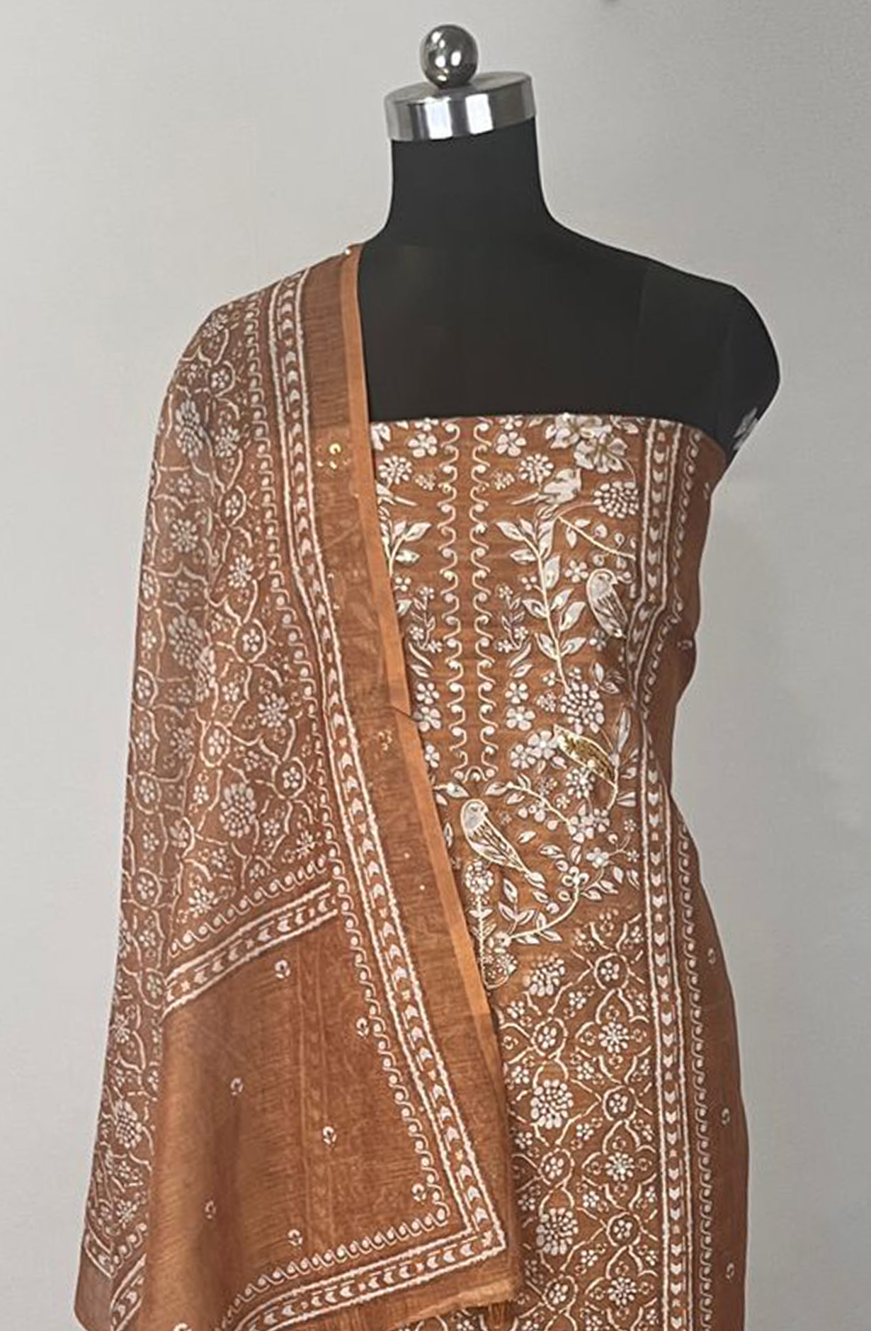 Mustard Linen cotton Beautiful Suit Set with Dupatta - 1020-5766B