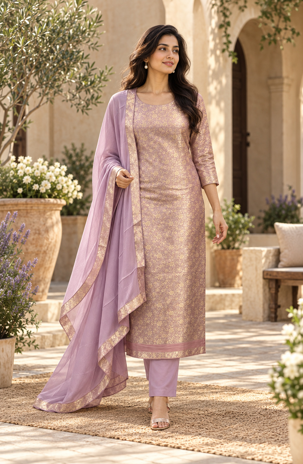 Pink Chanderi Silk Unstitched Suit-Set with Beautiful Dupatta - SVASLK1201-4A